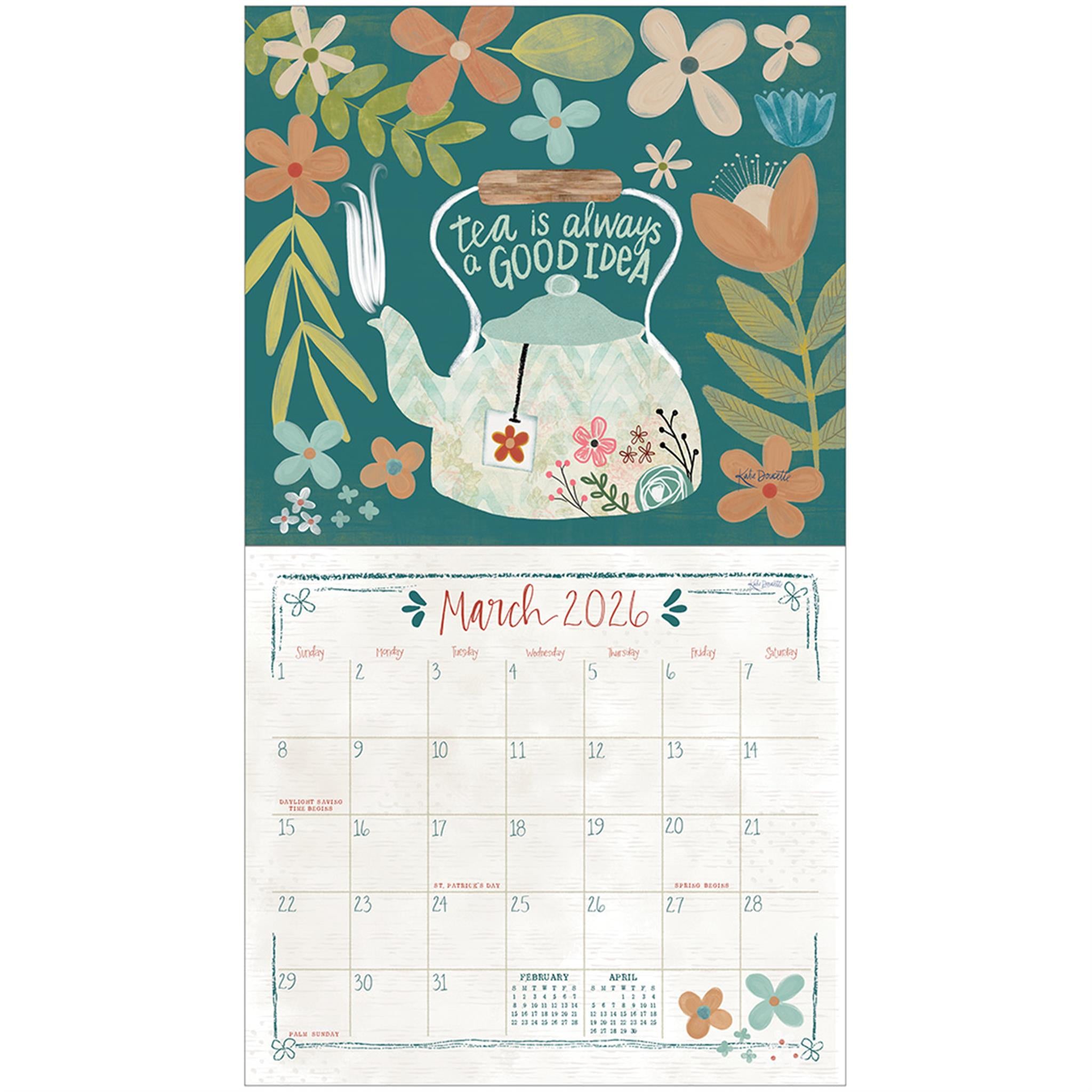 Tea Time 2026 Deluxe Wall Calendar