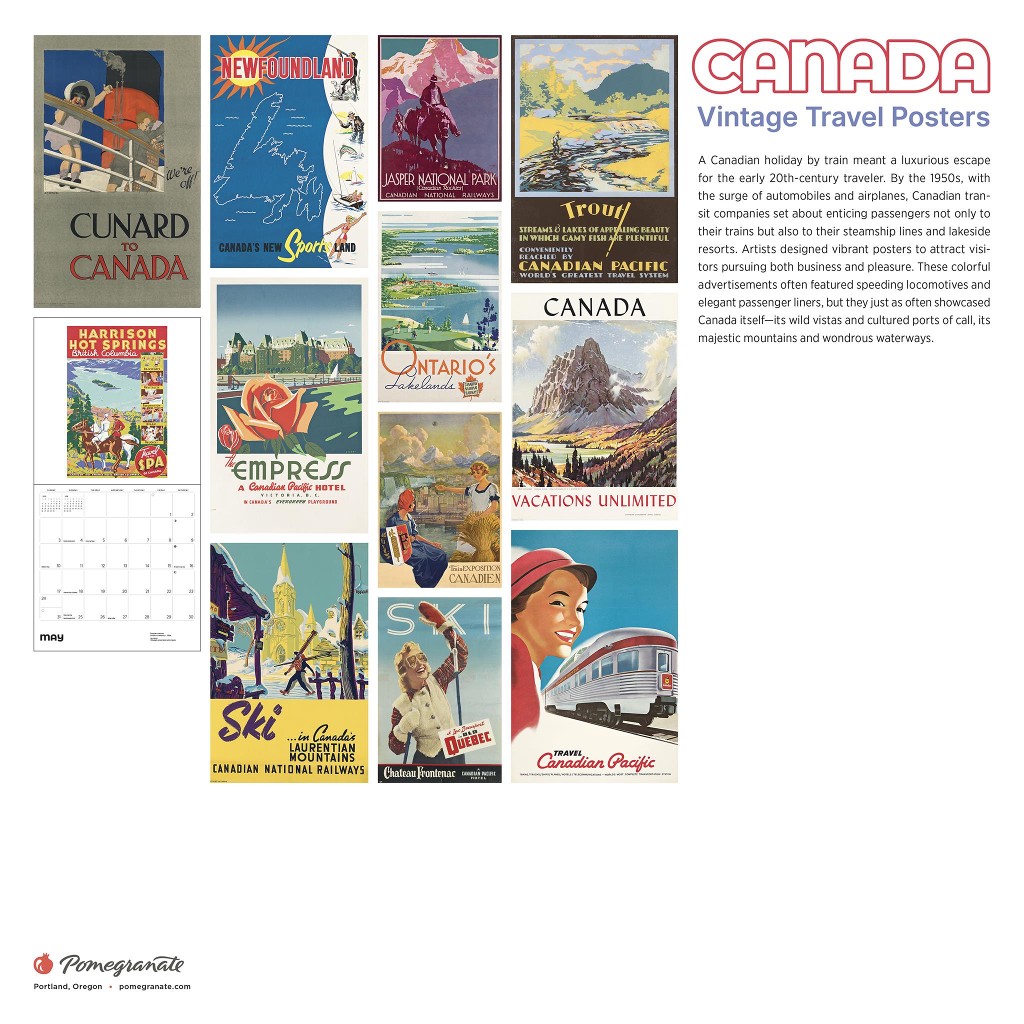 Canadian Travel Posters 2026 Wall Calendar