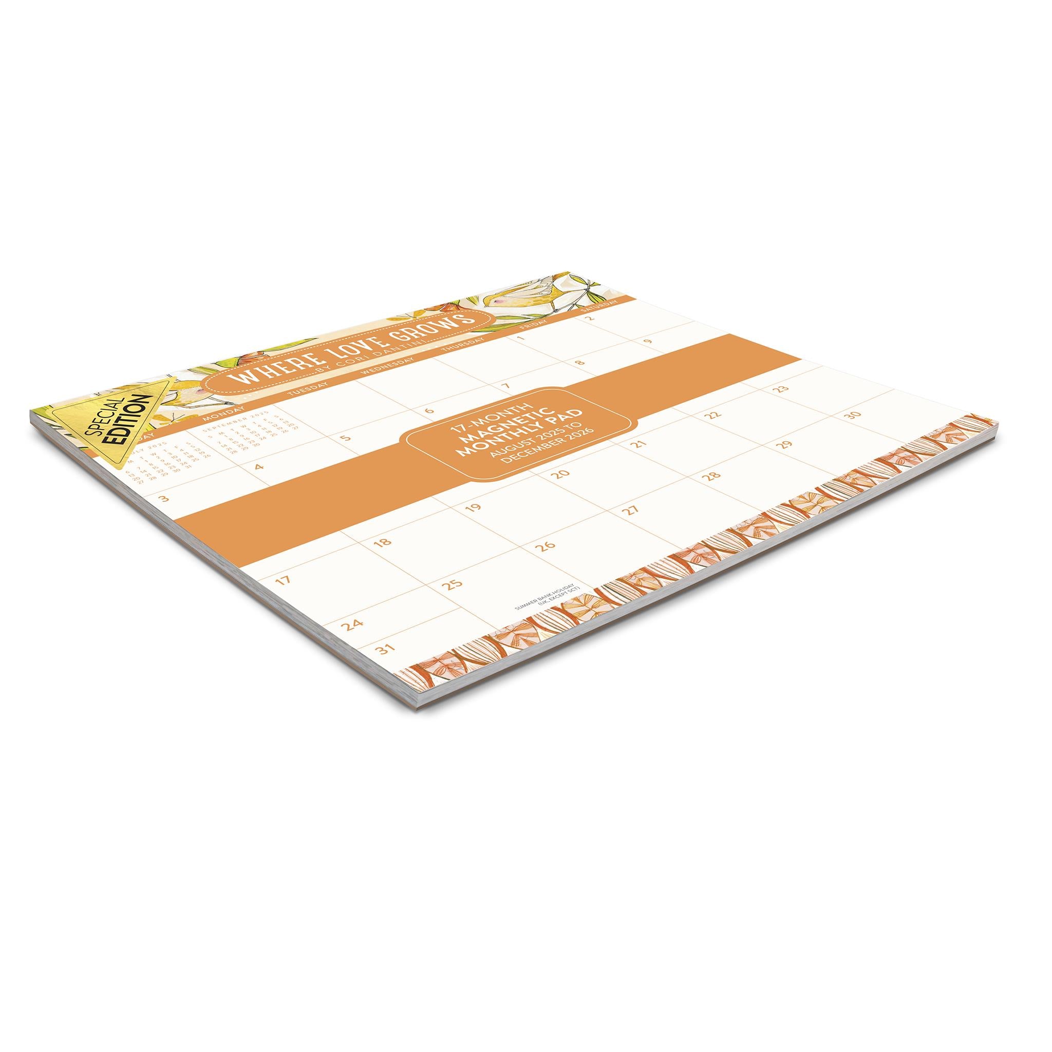 Where Love Grows 2025-2026 Exclusive Mini Magnetic Pad Calendar
