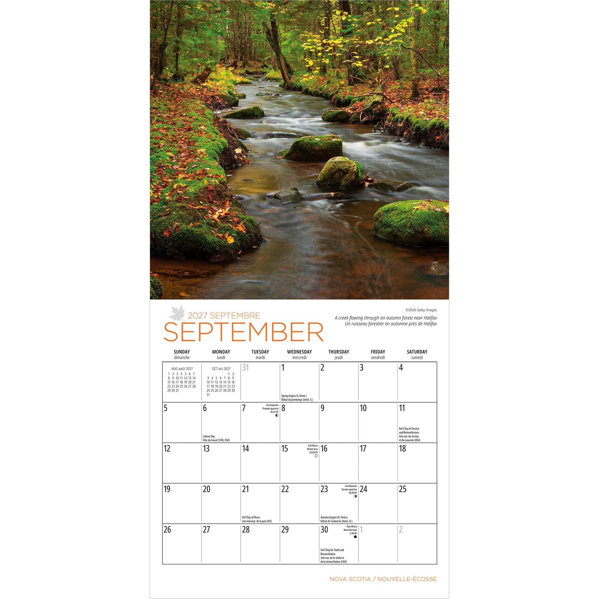 Nova Scotia / Nouvelle-Écosse 2027 Mini Calendar