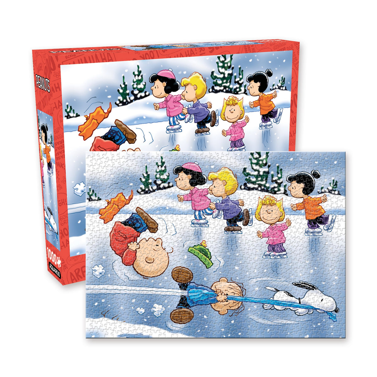 Peanuts Charlie Brown Christmas Skating 1000 Piece Puzzle