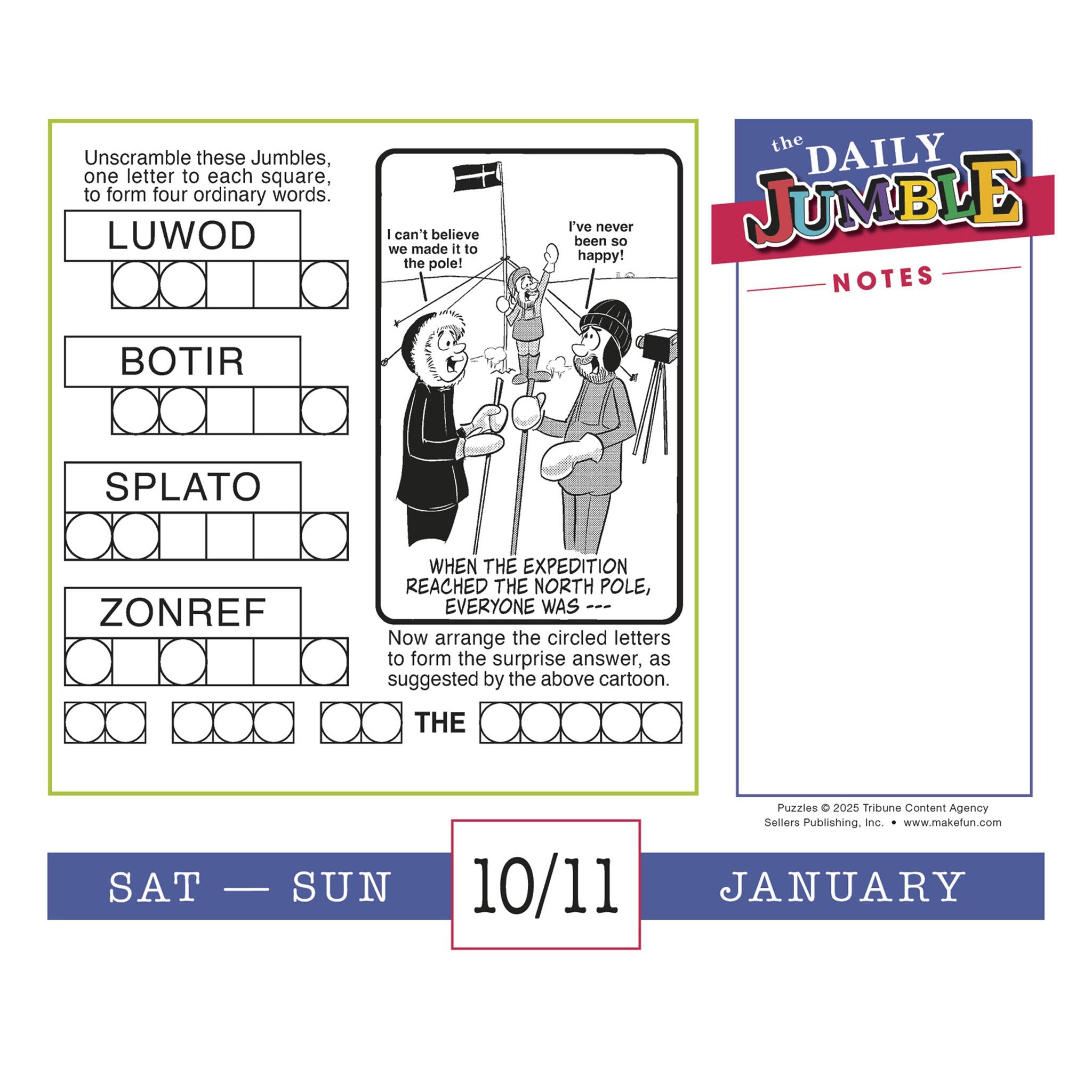 Daily Jumble 2026 Box Calendar