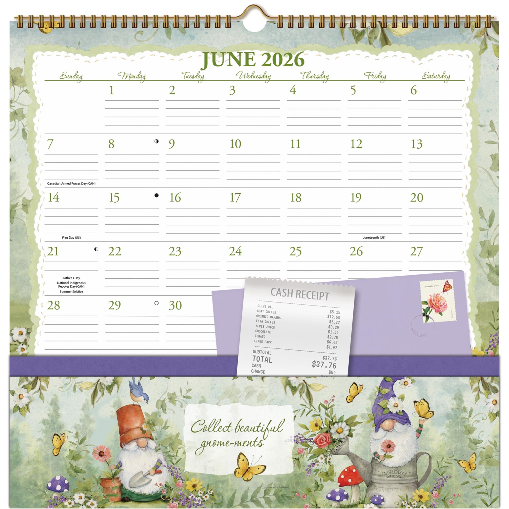 Gnomes Note Nook Wall  2026 Calendar