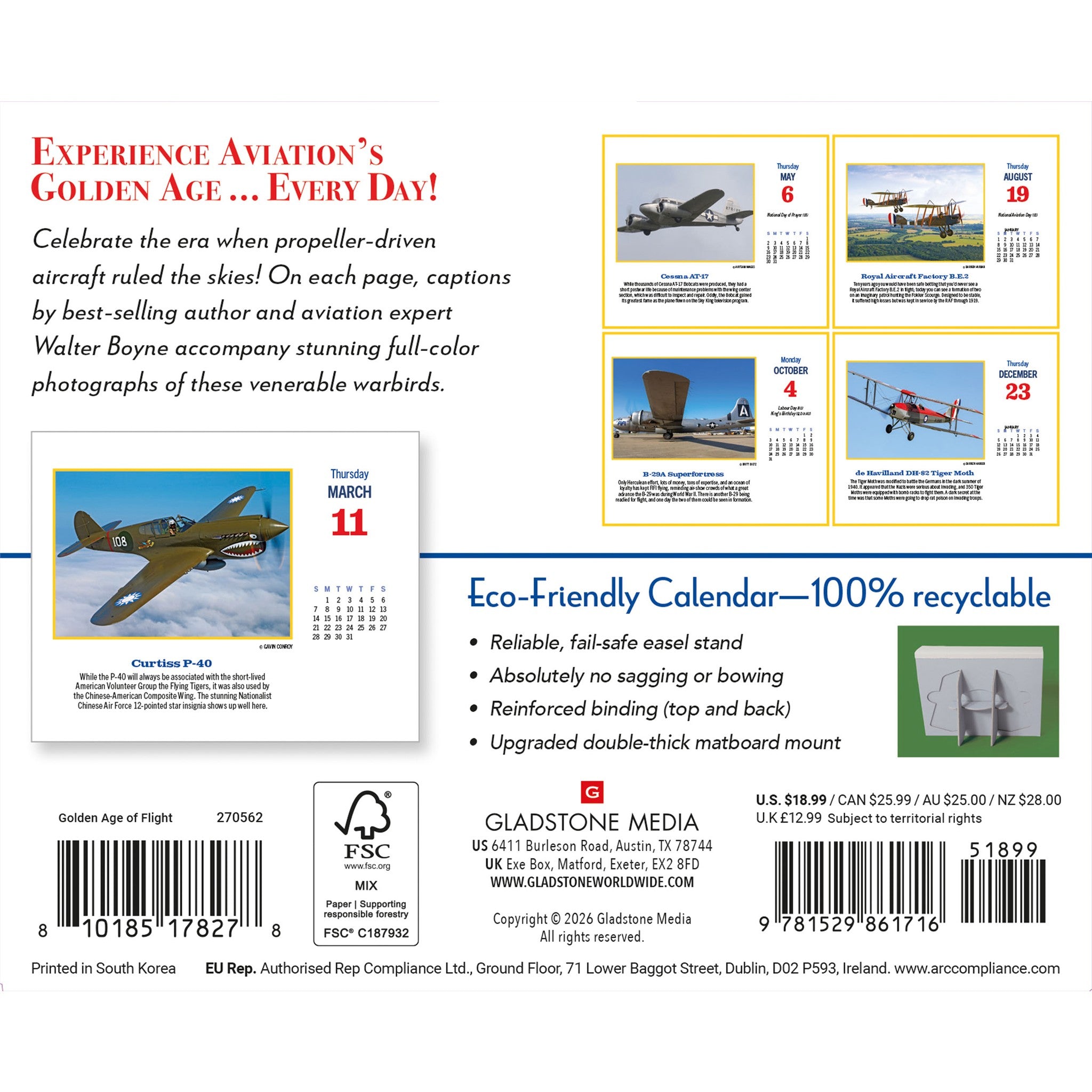 Golden Age of Flight 2027 Box Calendar