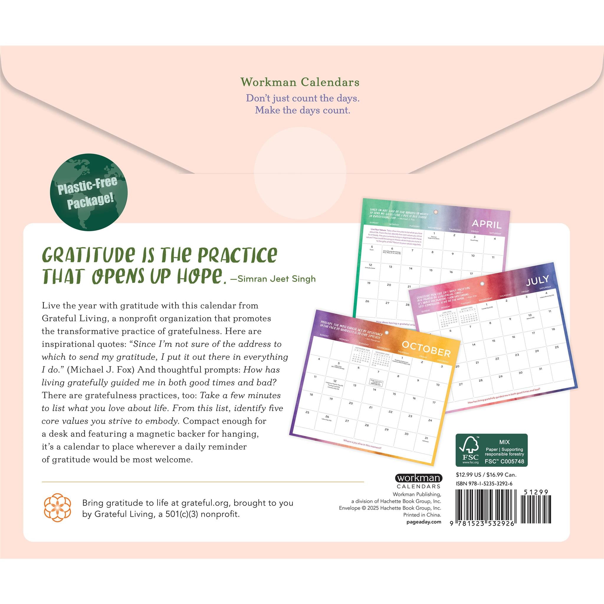 Everyday Gratitude 2026 Mini Magnetic Calendar - Online Only