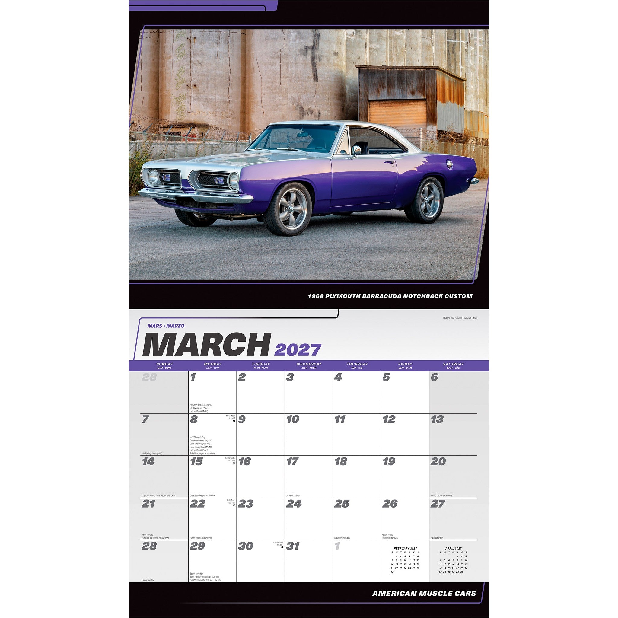 American Muscle Cars 2027 Wall Calendar