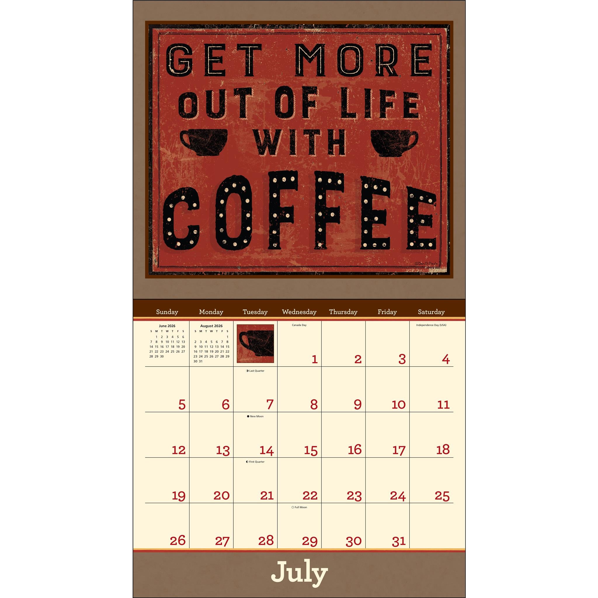 Coffee 2026 Deluxe Wall Calendar