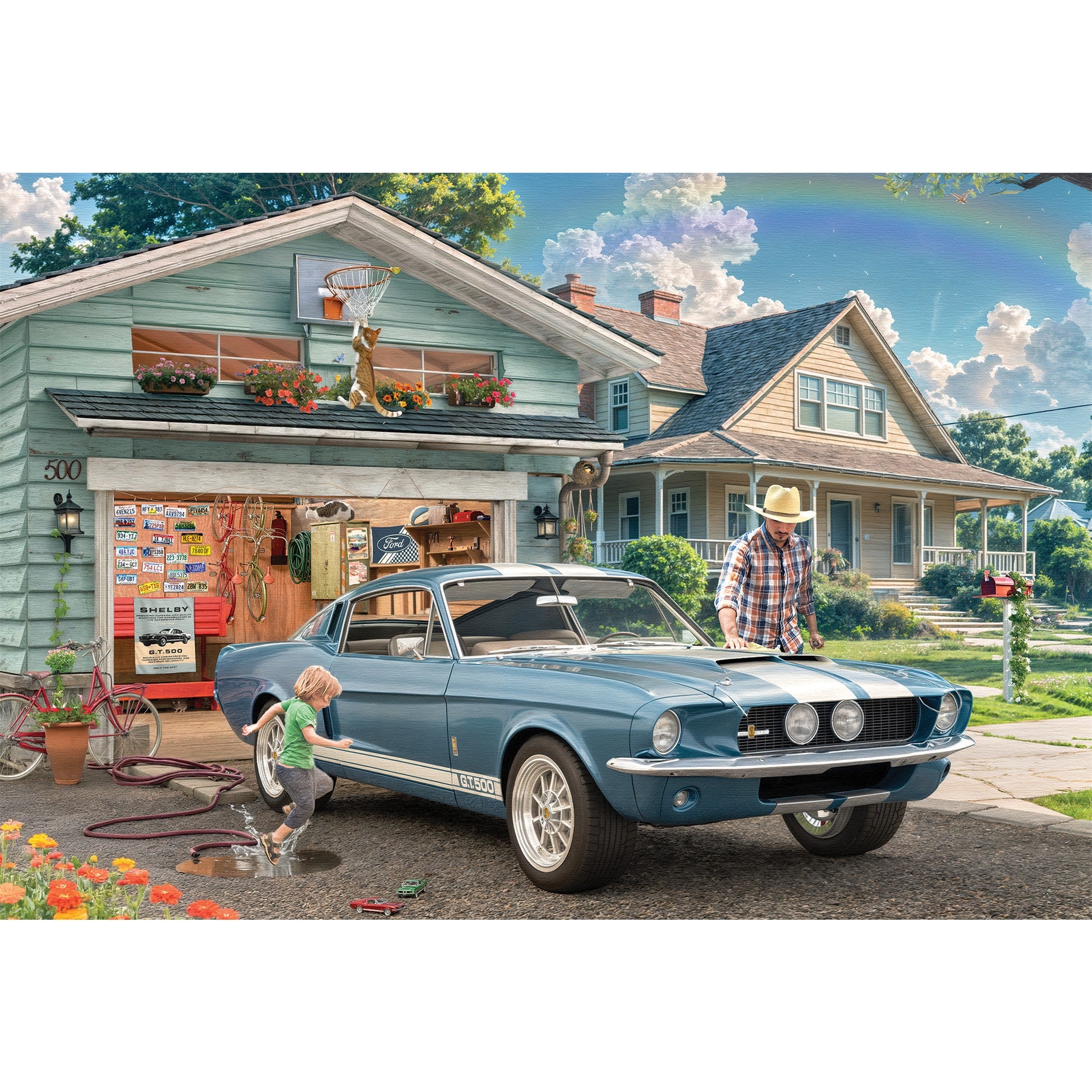 1967 Ford Mustang Shelby GT500 Shaped Tin 550 Piece Puzzle