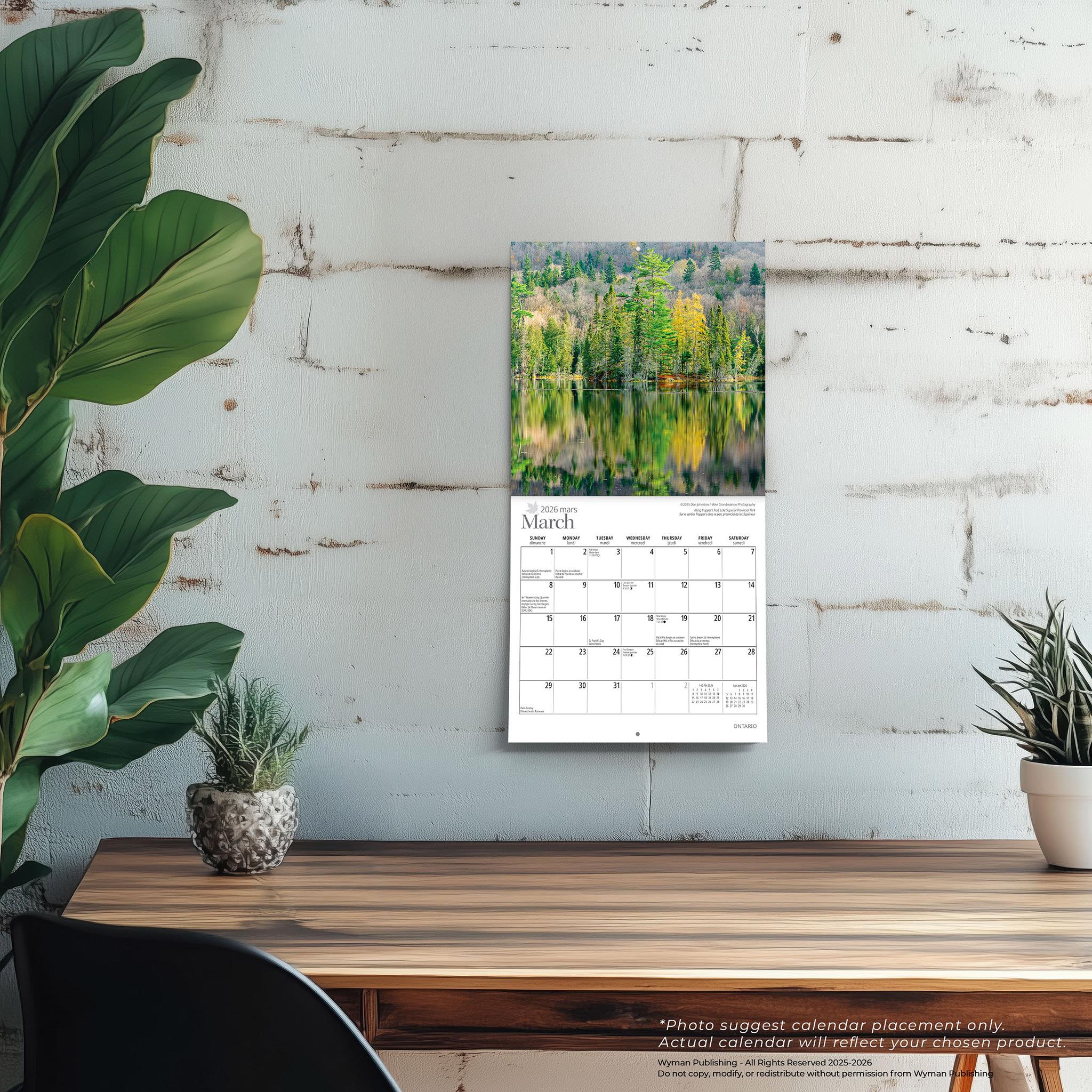 Ontario Bilingual 2026 Mini Calendar