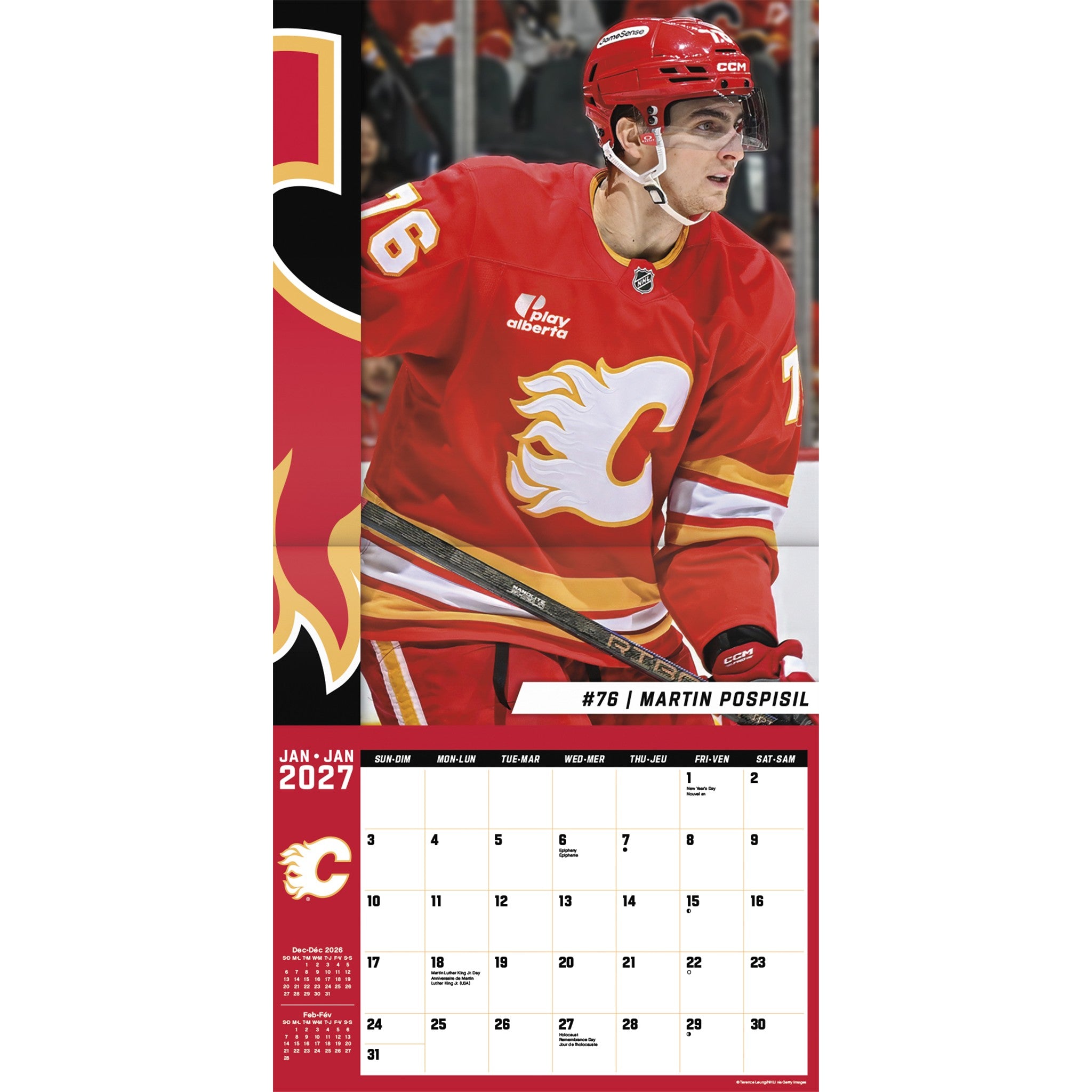 NHL Calgary Flames 2027 Wall Calendar