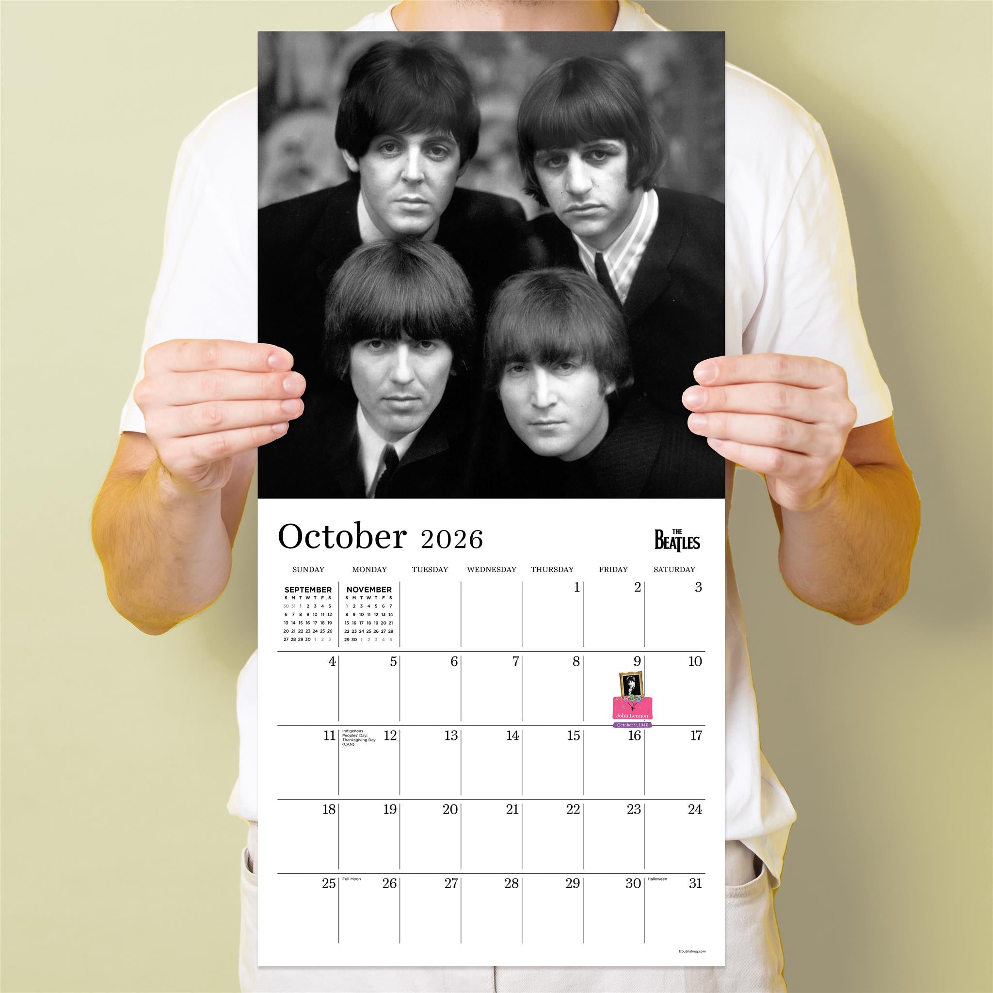 The Beatles Black and White 2026 Wall Calendar - Online Only