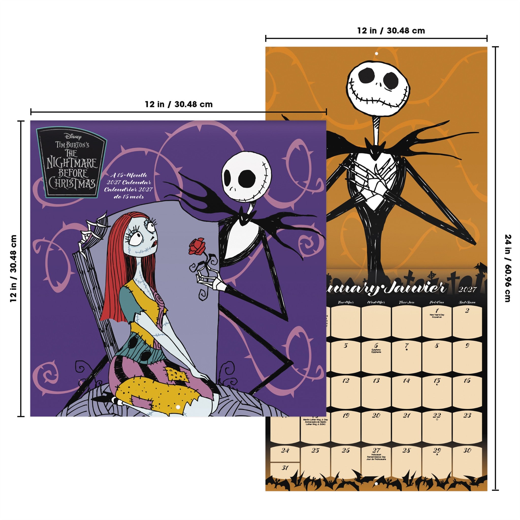 Nightmare Before Christmas 2027 Wall Calendar