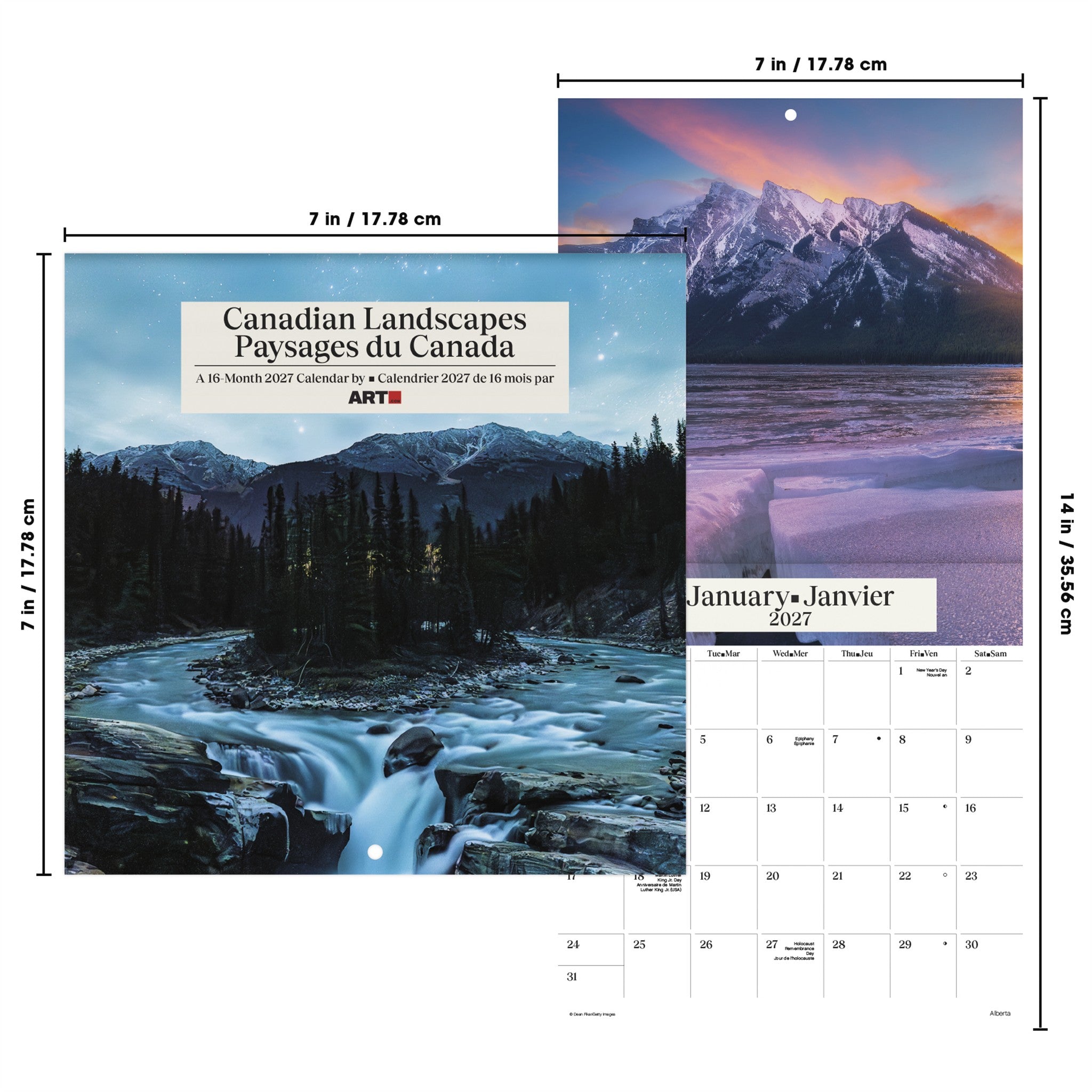 Canadian Landscapes / Paysages du Canada 2027 Mini Calendar