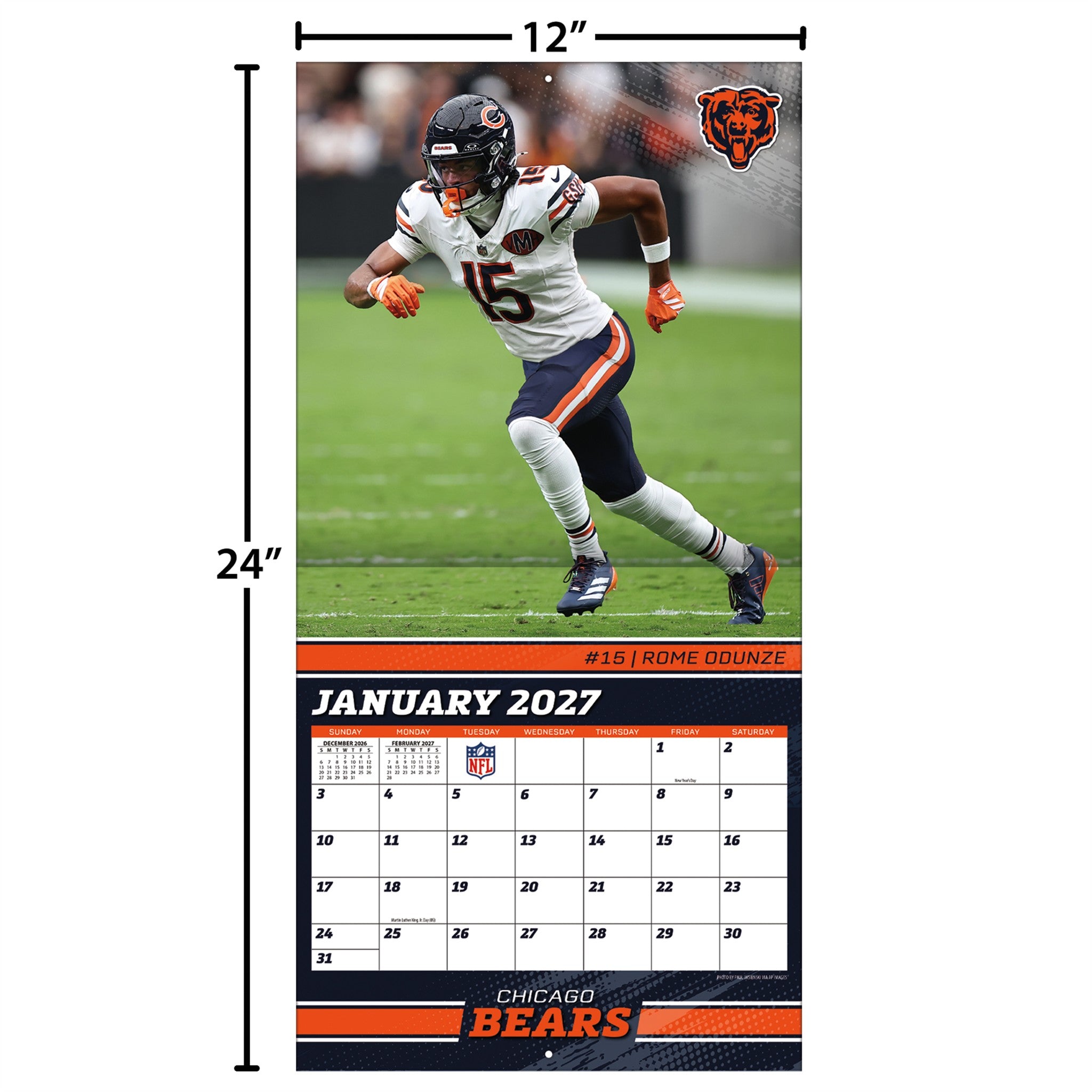 NFL Chicago Bears 2027 Wall Calendar - Online Only