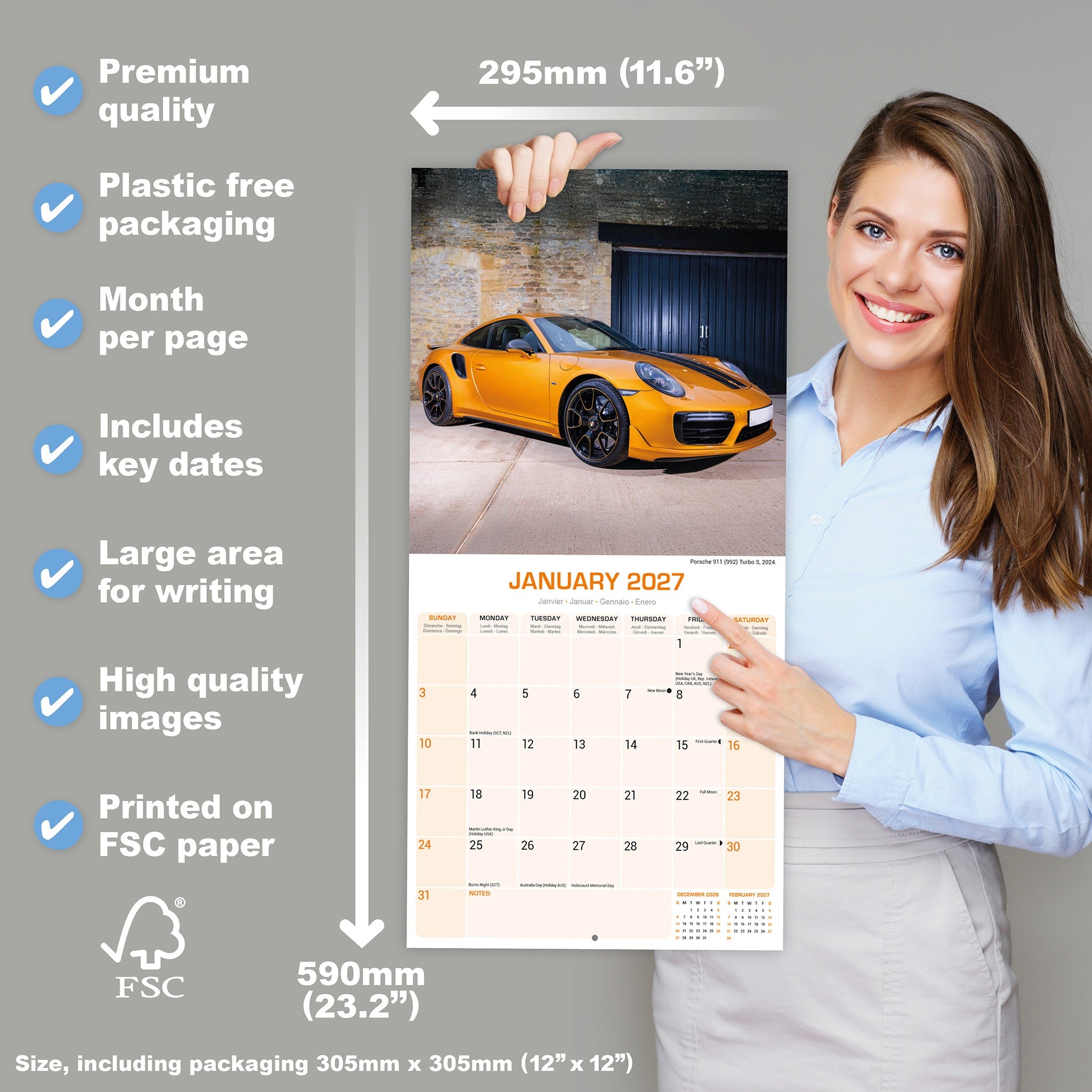 Porsche 2027 Wall Calendar