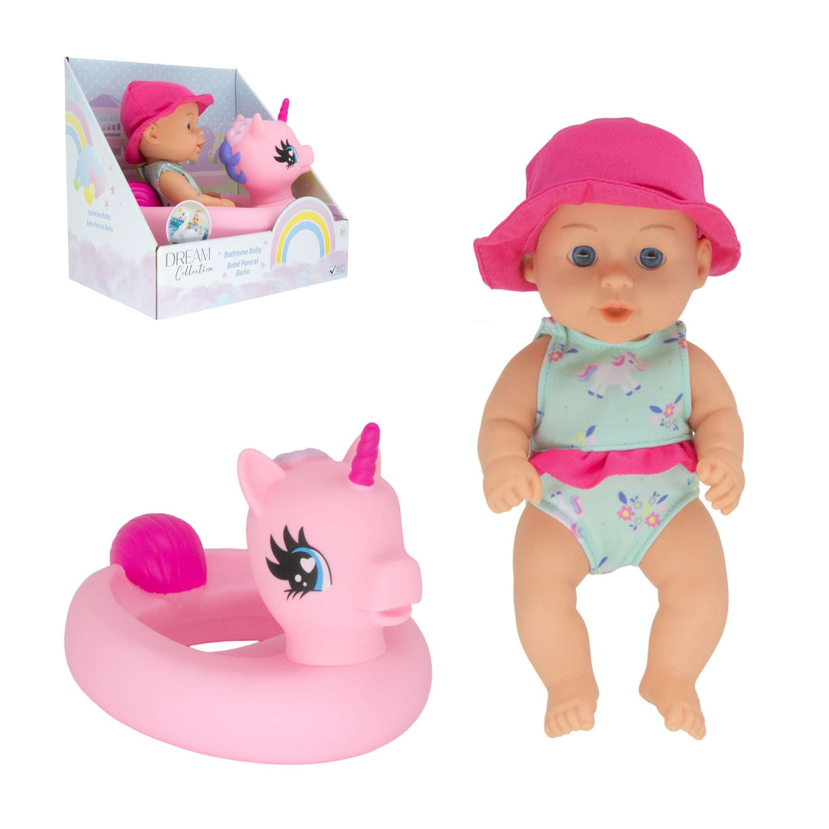 Bath Time 10in Baby Doll with Assorted Floaties