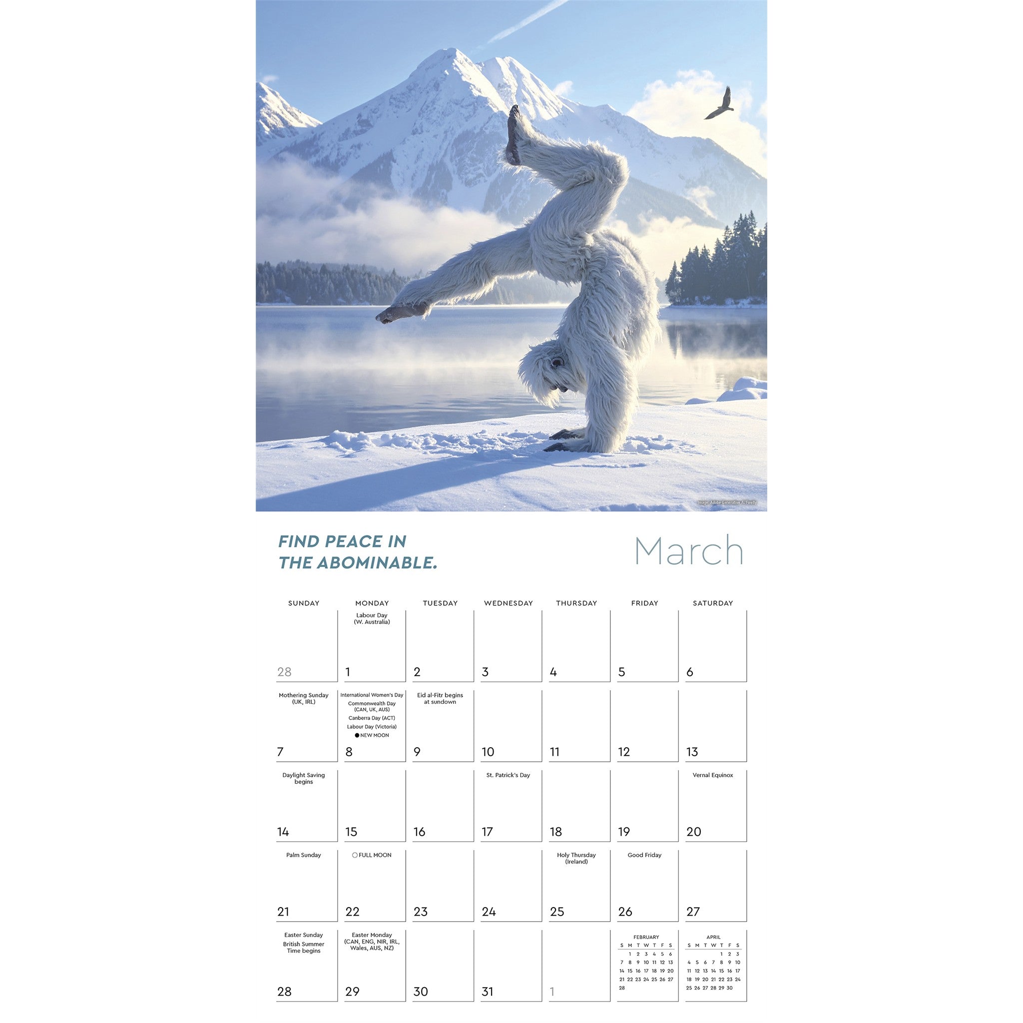 Yeti Yoga 2027 Wall Calendar - Online Only