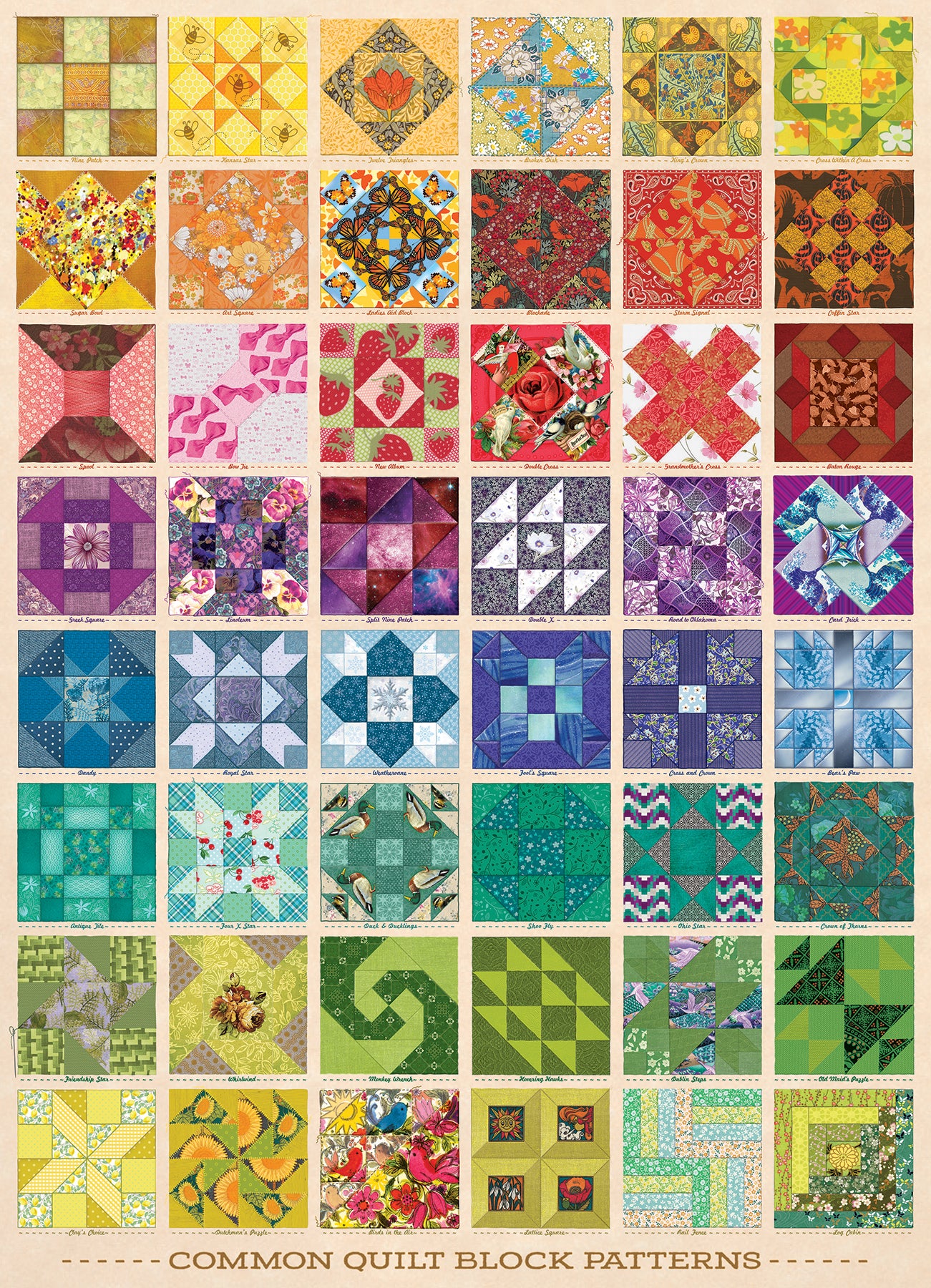 Common Quilt Blocks 1000 Piece Puzzle