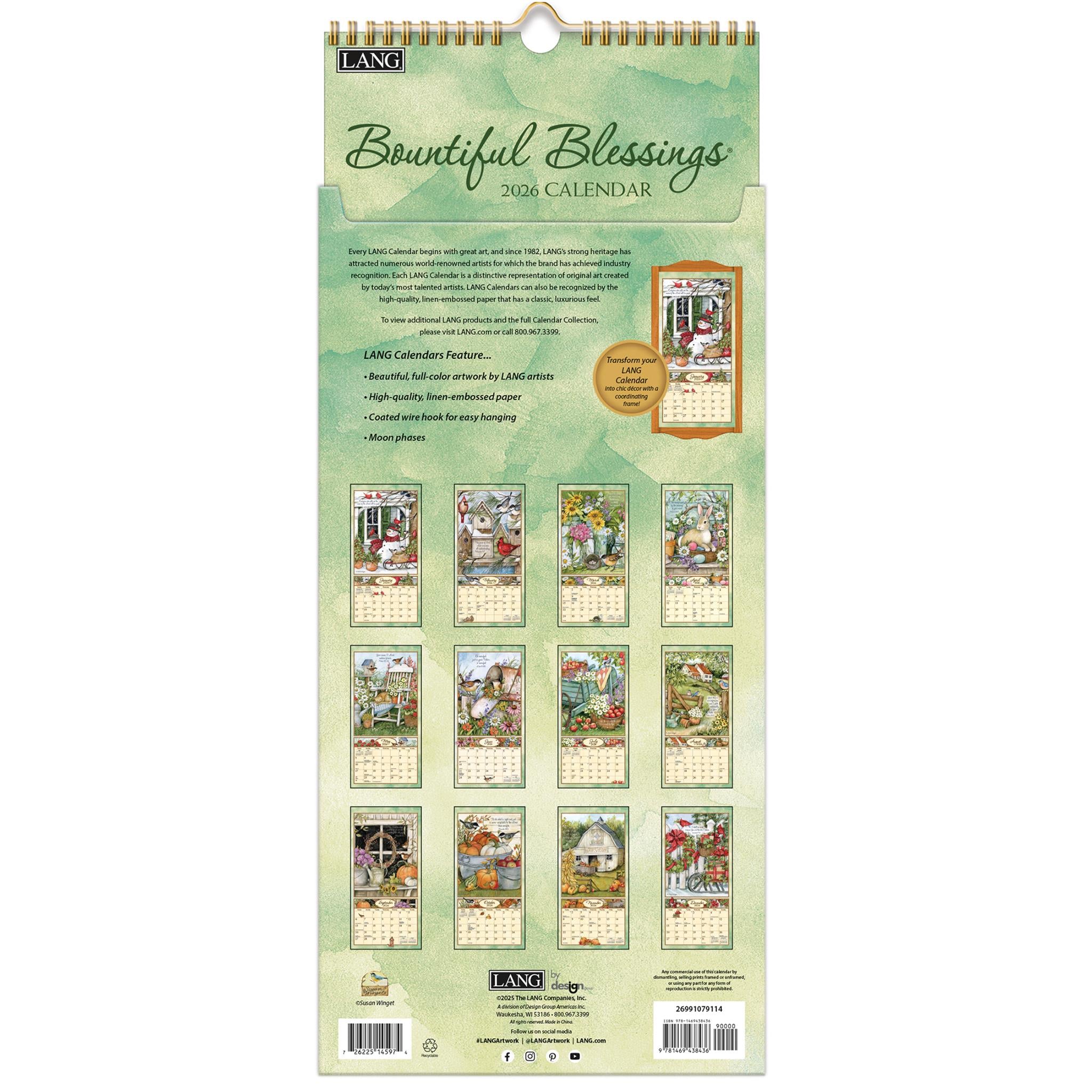 Bountiful Blessings 2026 Slim Calendar - Online Only