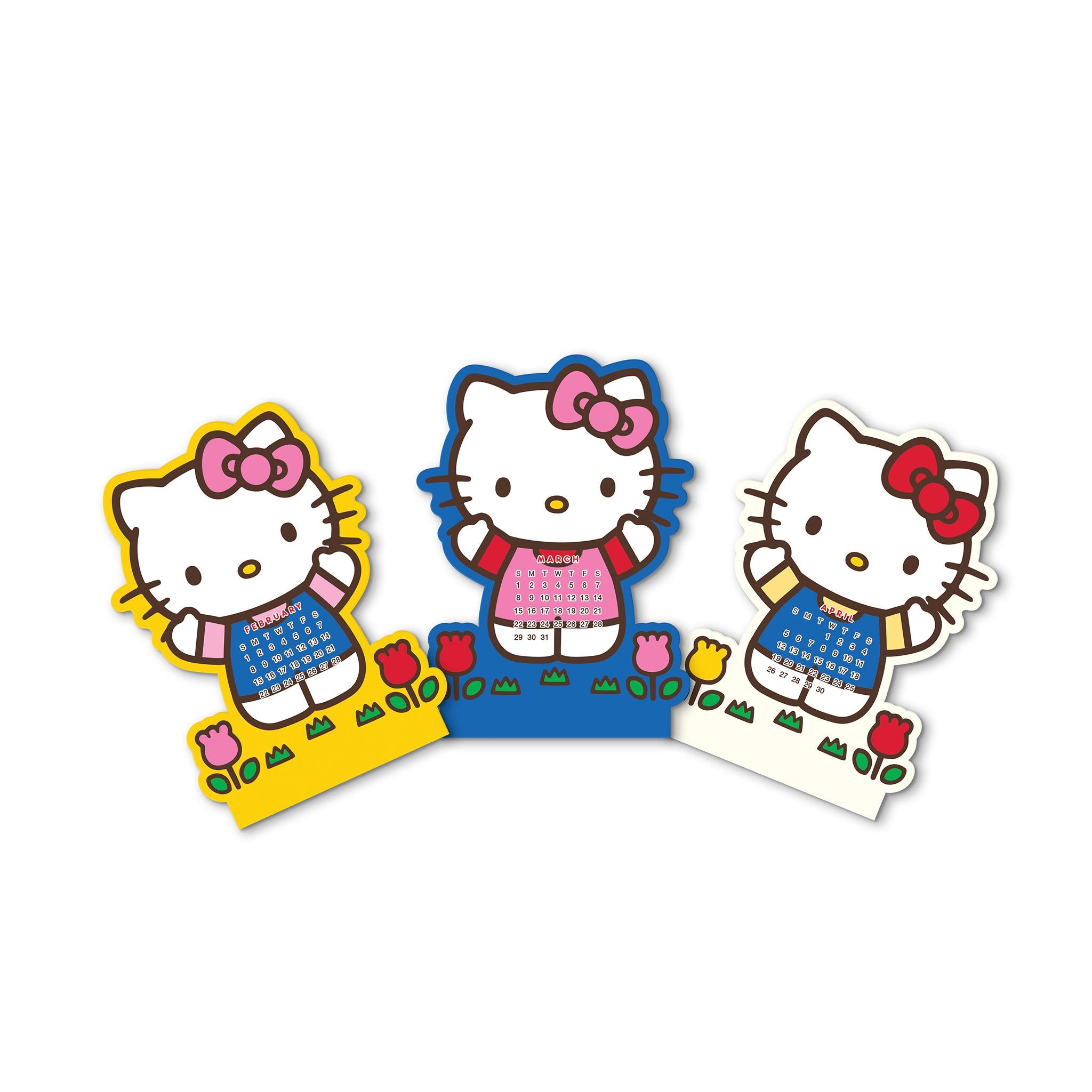 Hello Kitty Playful Pink Easel with Wood Stand 2026 Calendar - Online Only