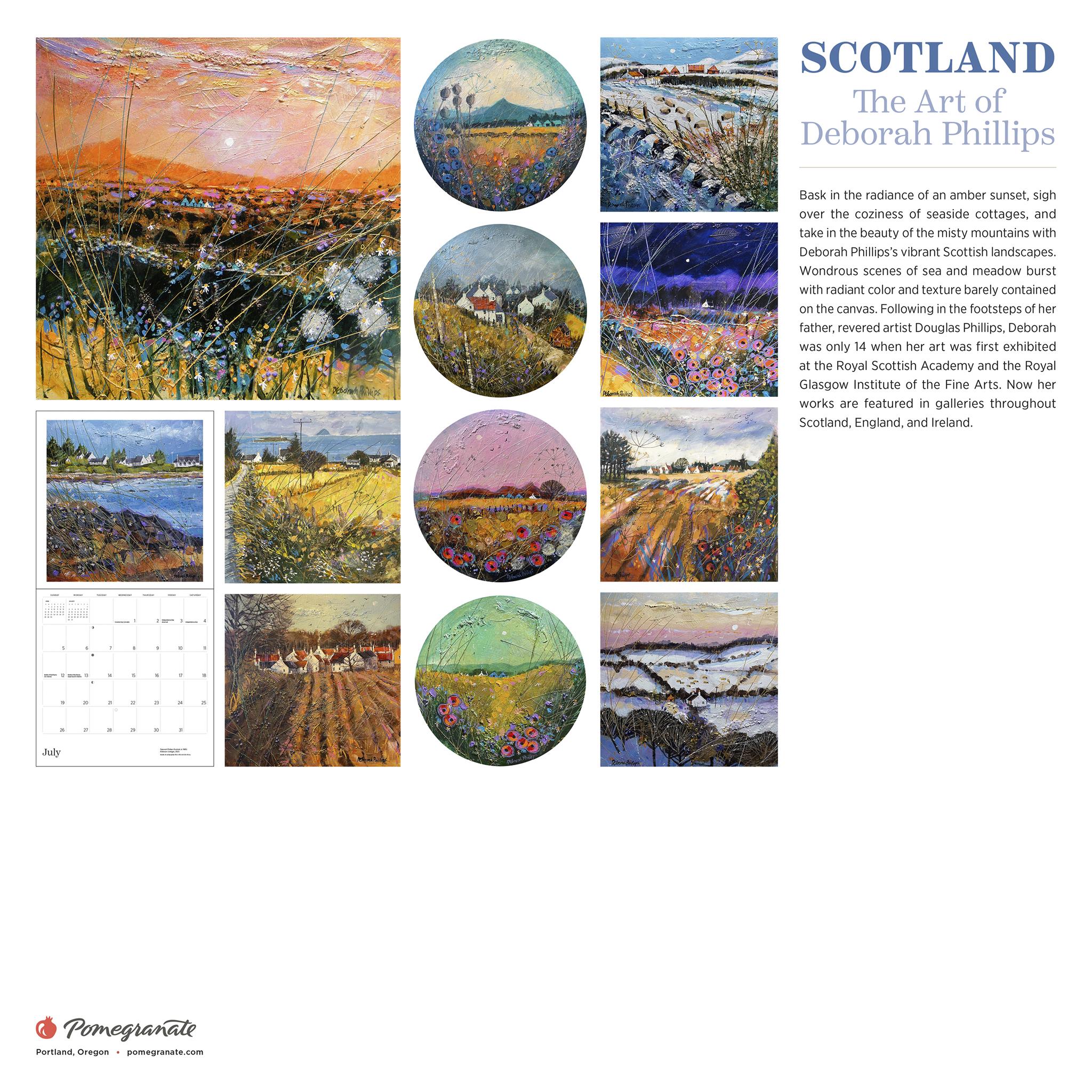 Scotland The Art Of Deborah Phillips 2026 Wall Calendar - Online Only