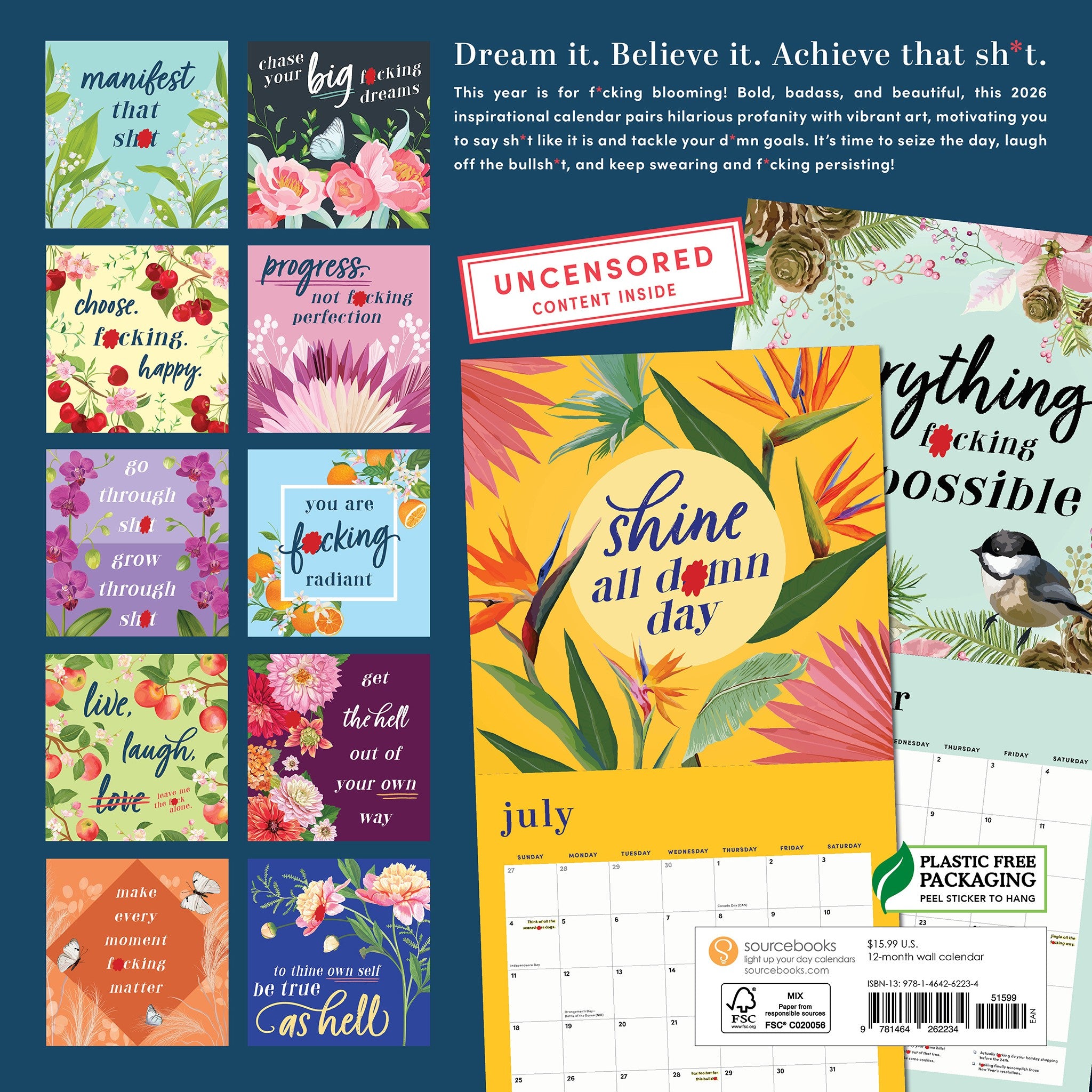 She Believed She Could So She Fucking Did 2027 Wall Calendar - Online Only