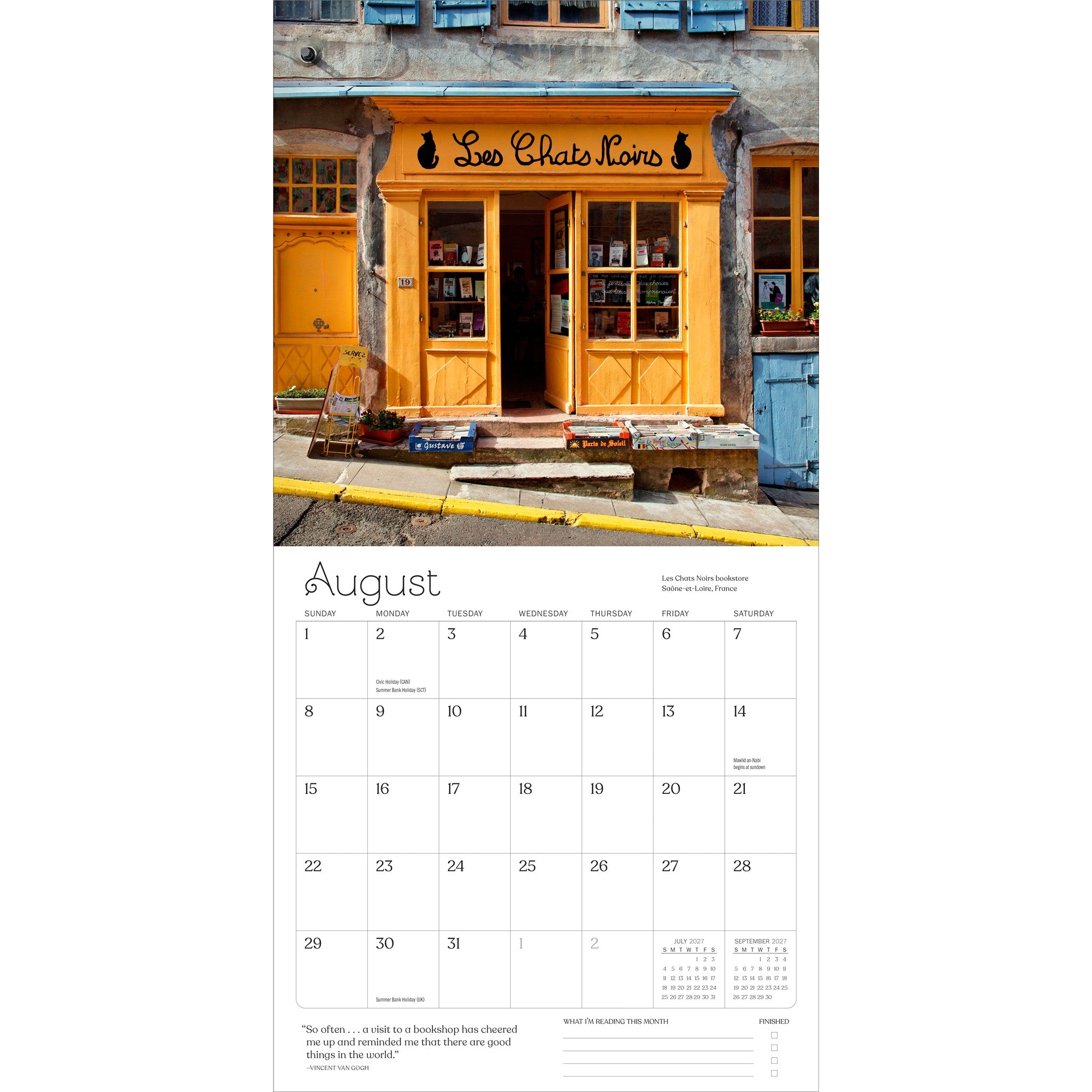 A Calendar for Book Lovers 2027 Wall Calendar - Online Only