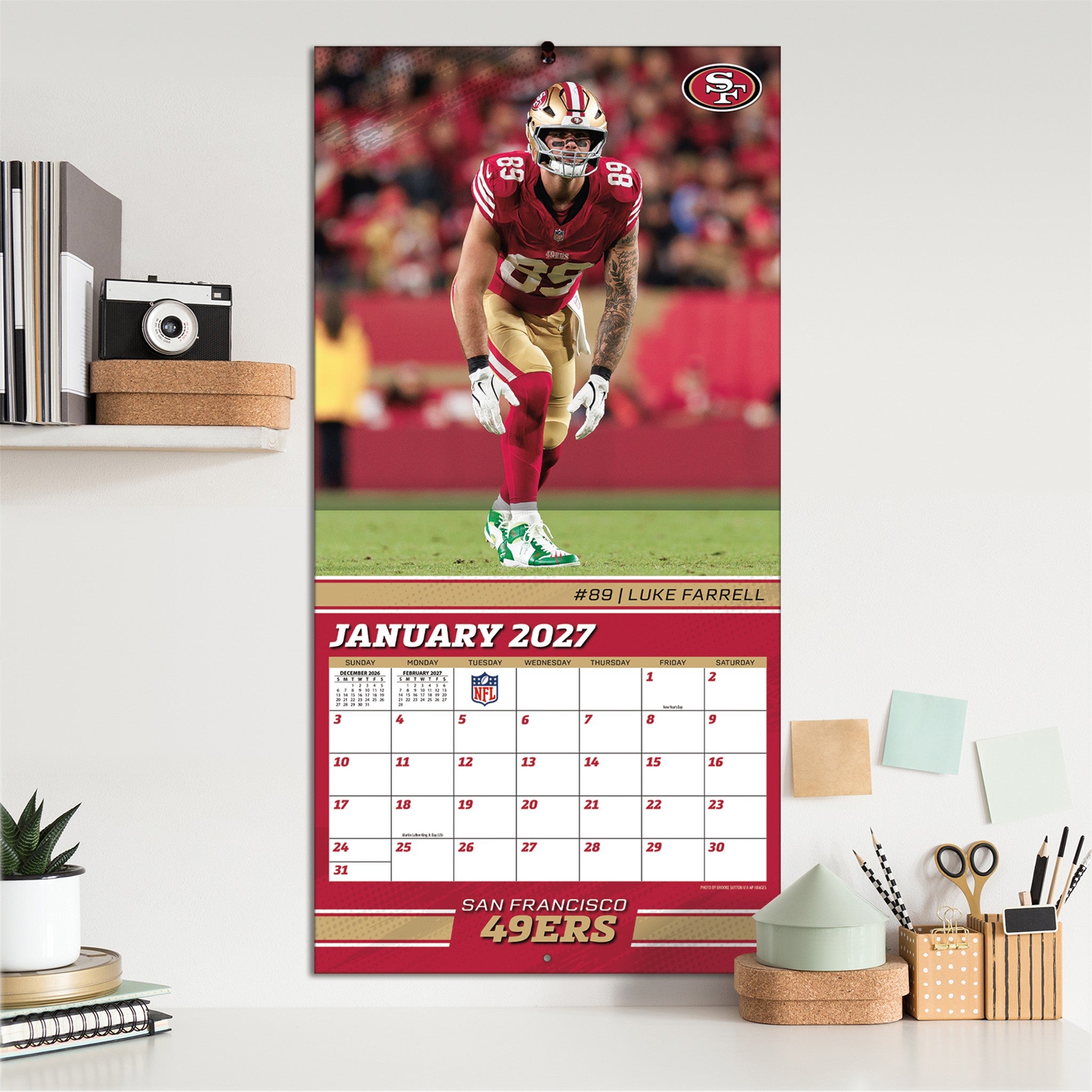 NFL San Francisco 49Ers 2027 Wall Calendar