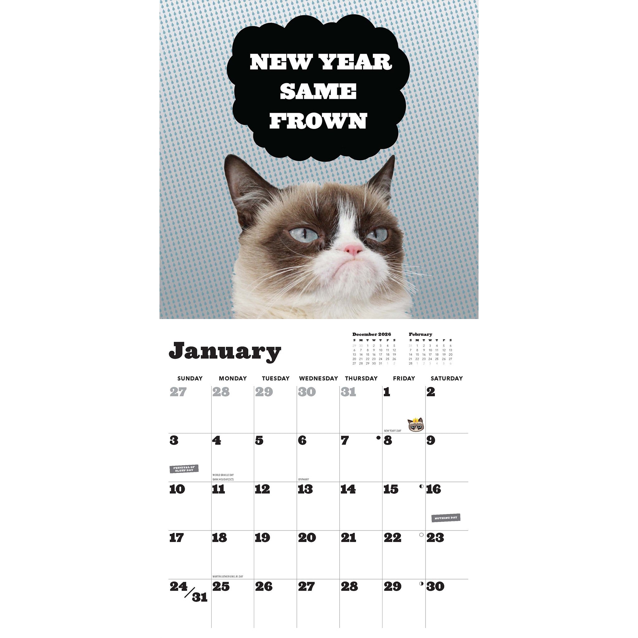 Grumpy Cat 2027 Wall Calendar