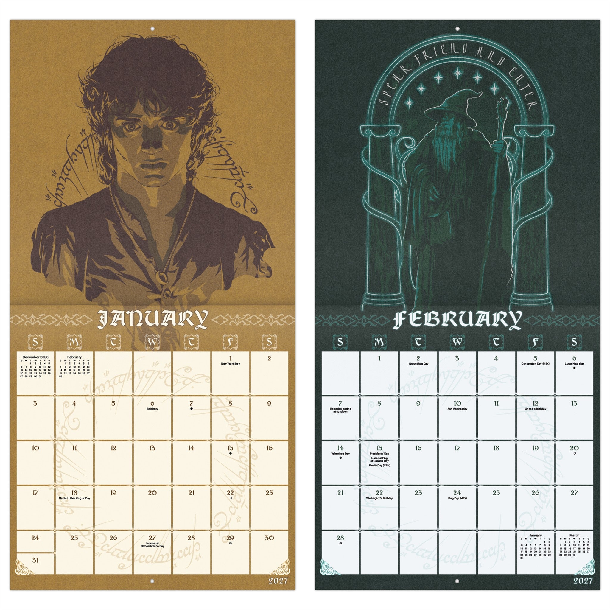 The Lord of the Rings 2027 Wall Calendar
