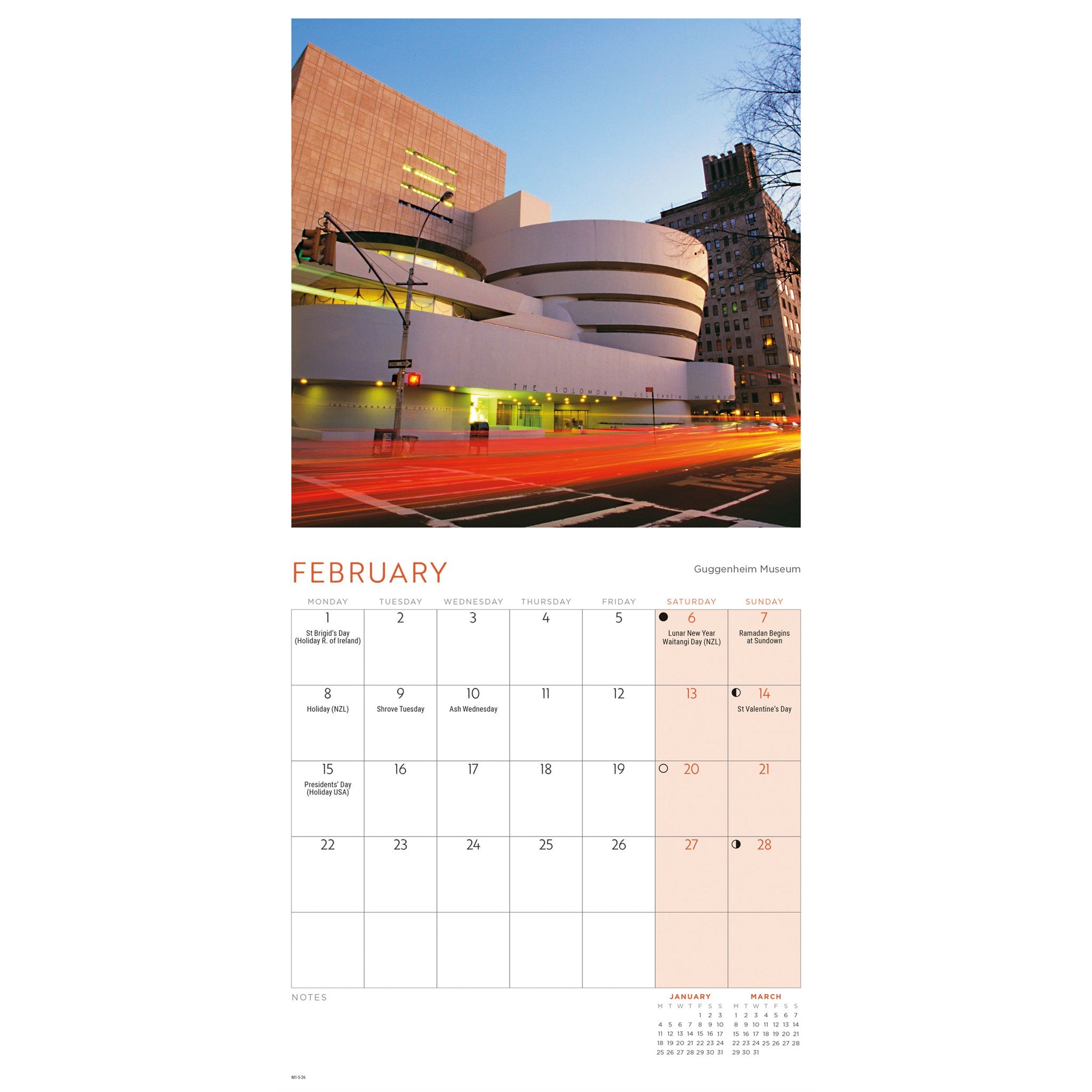 New York 2027 Mini Calendar