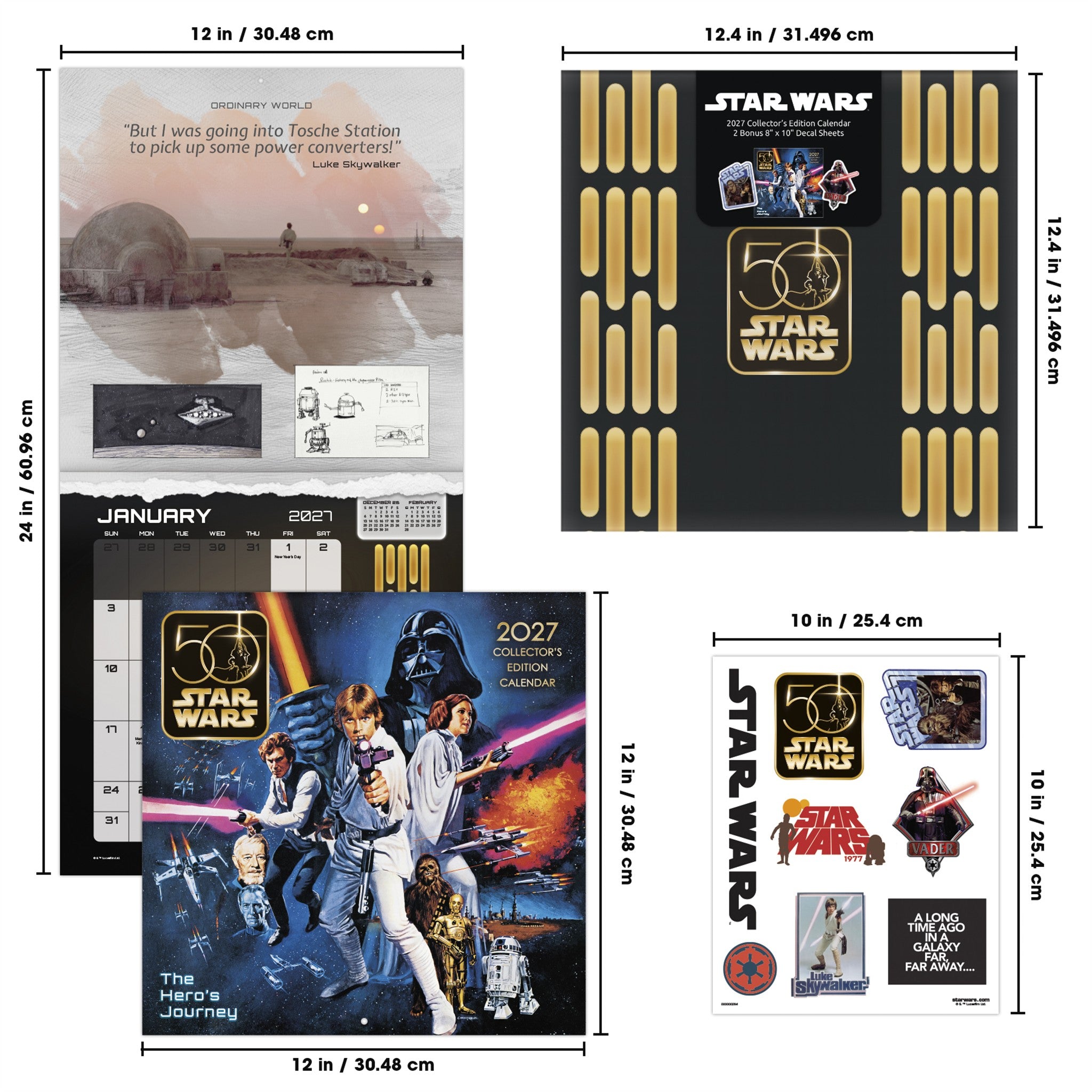 Star Wars 50th Anniversary Collector's Edition 2027 Wall Calendar