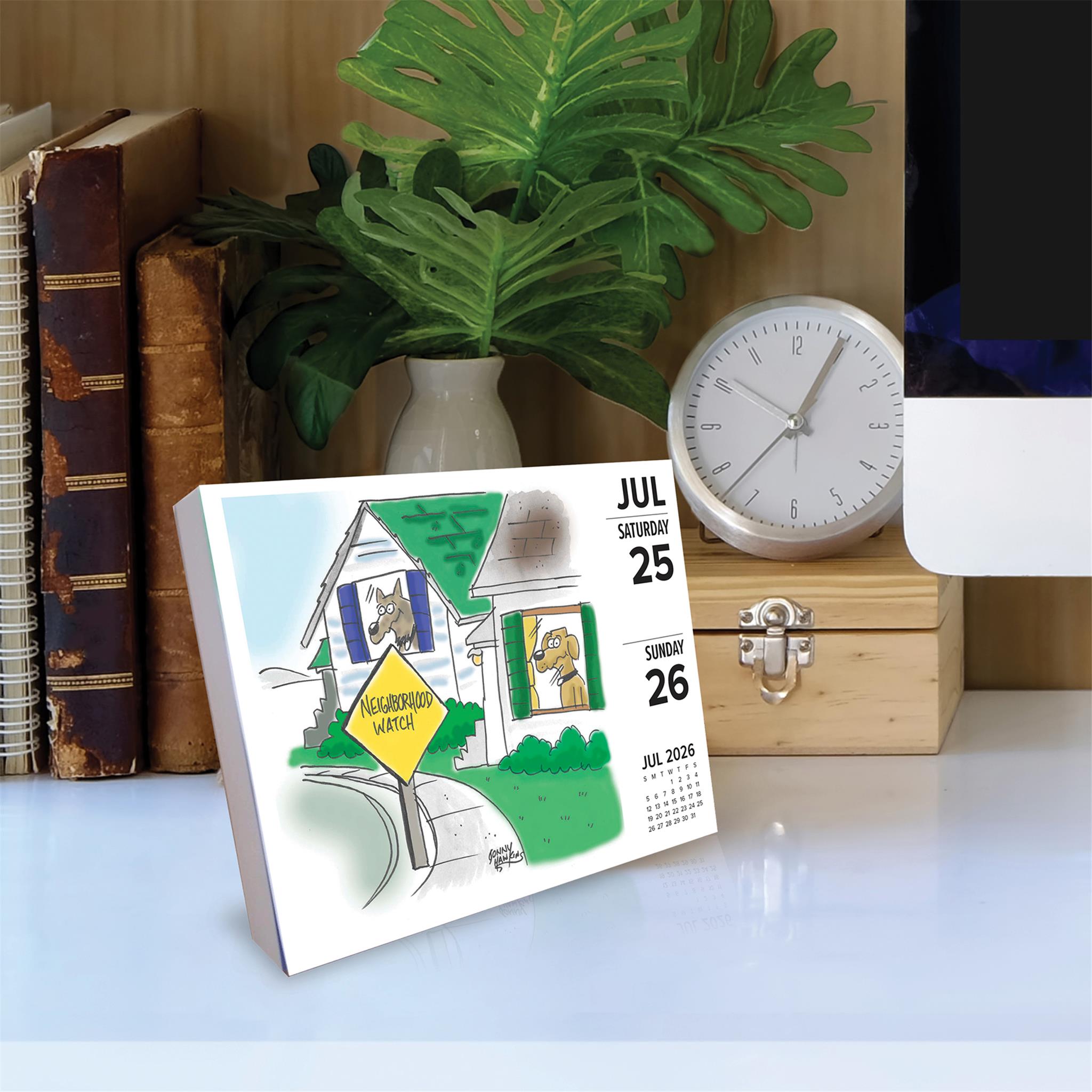 Dog Cartoon A Day By Jonny Hawkins 2026 Box Calendar - Online Only