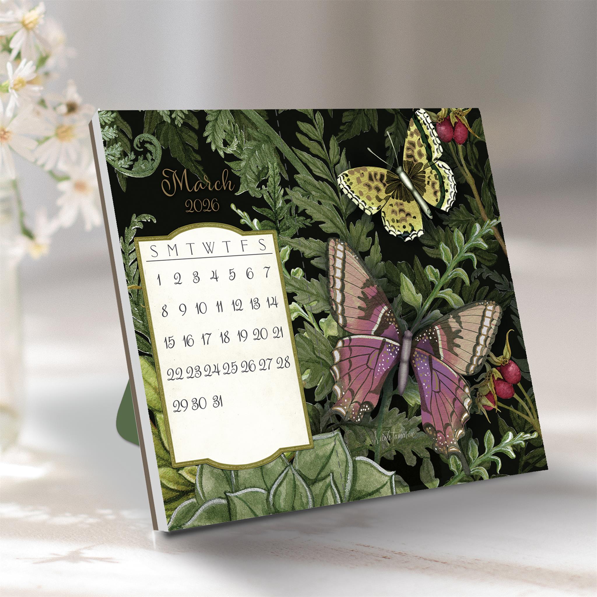 Midnight Garden Postcard 2026 Easel Calendar - Online Only