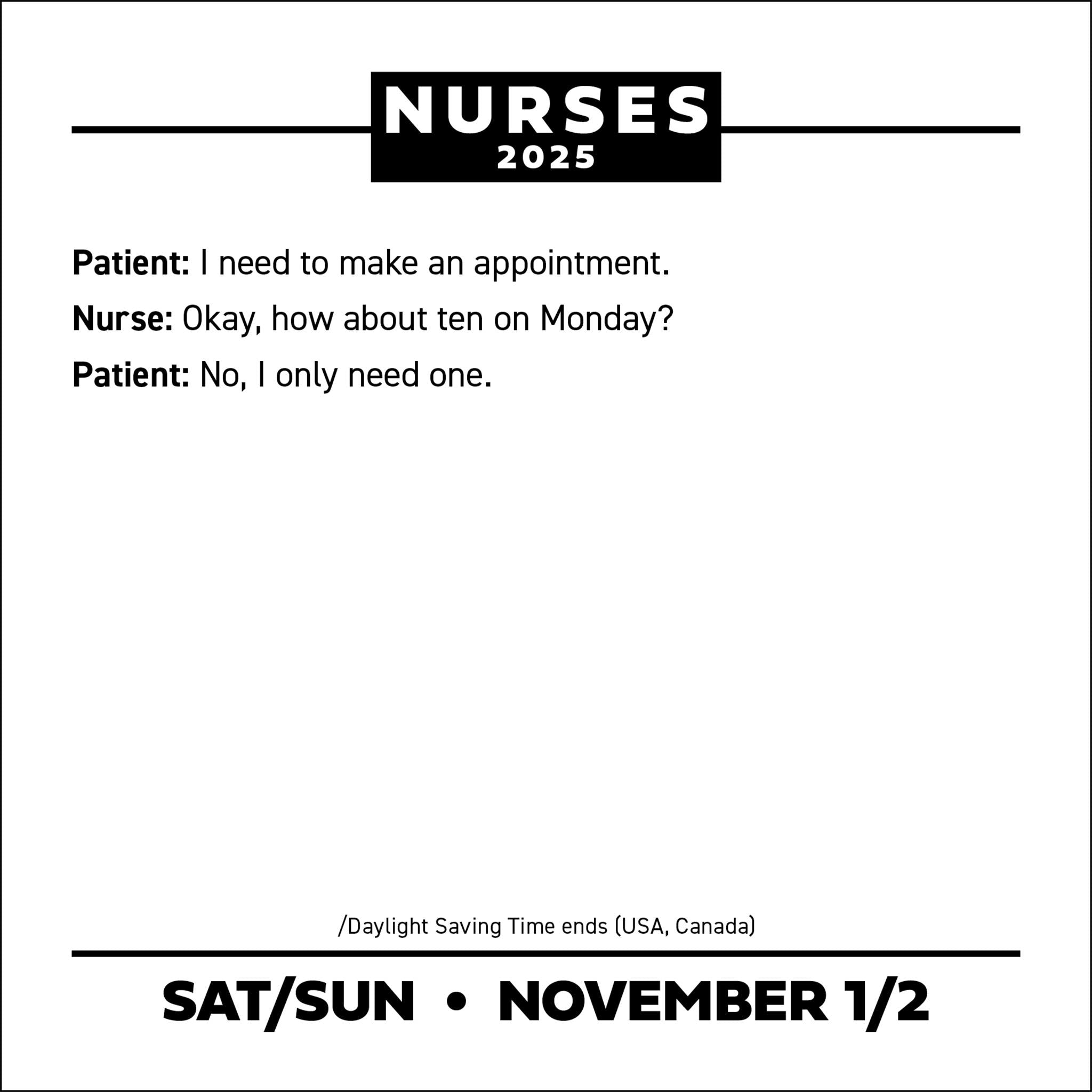 Nurses Box 2025 Calendar