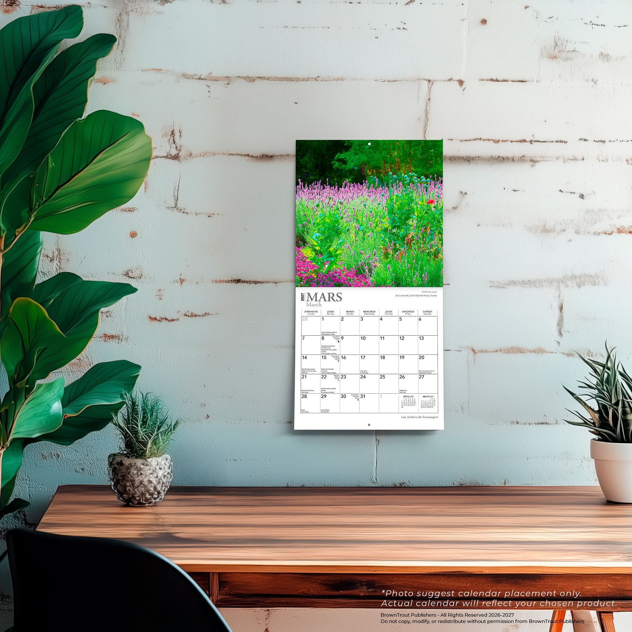 Les Jardins de Campagne 2027 Mini Calendar (French)