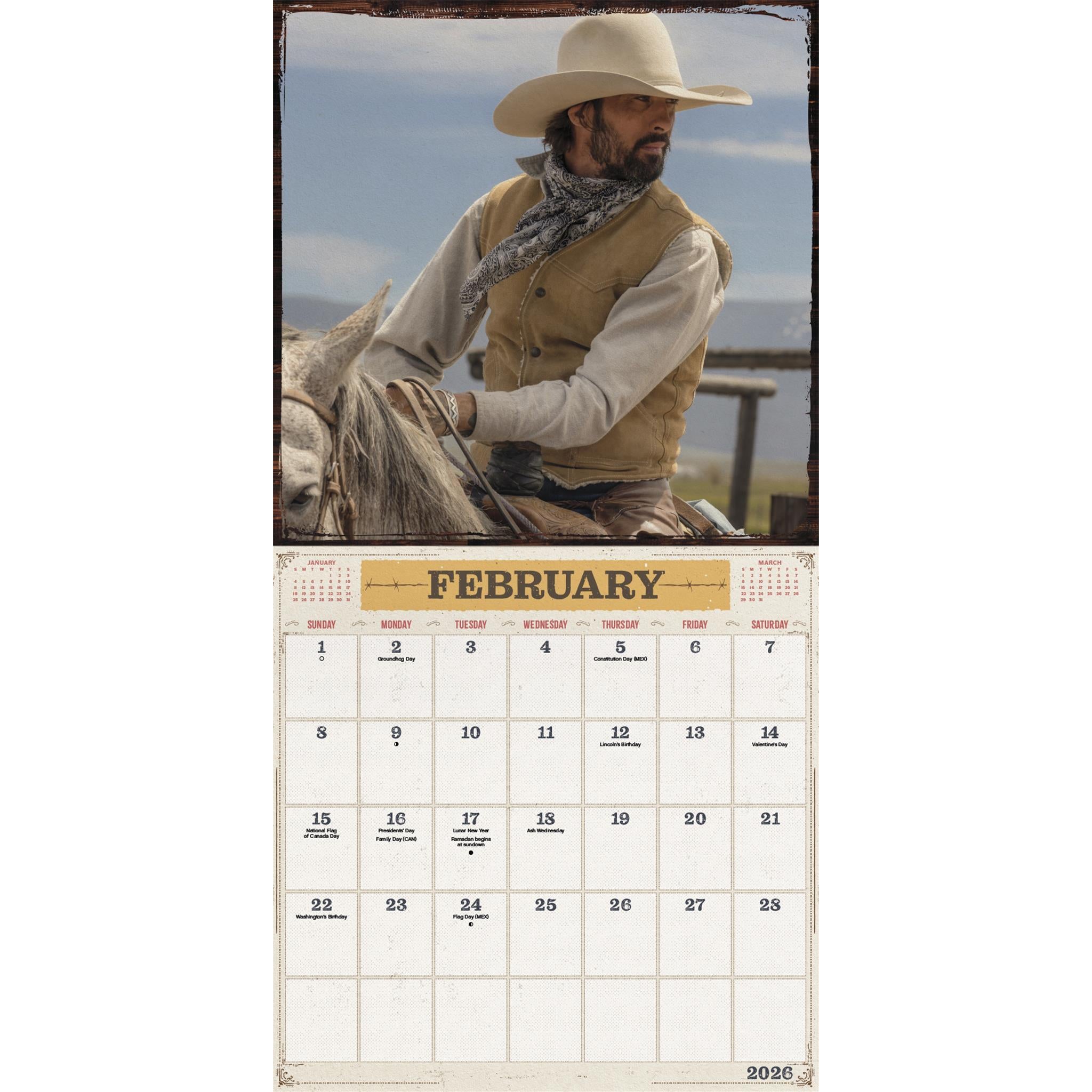 Yellowstone From The Bunkhouse 2026 Wall Calendar
