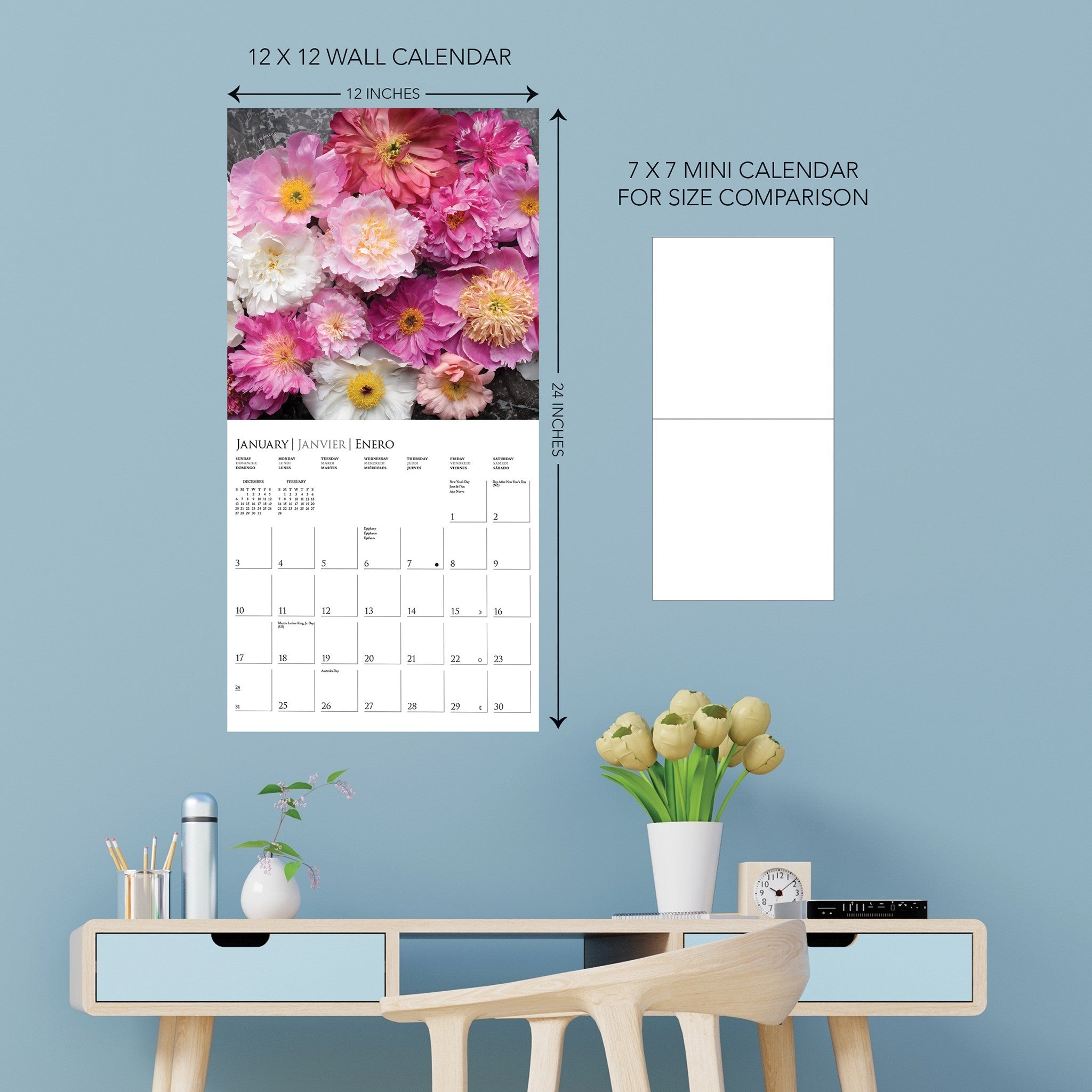 Fleurs 2027 Wall Calendar