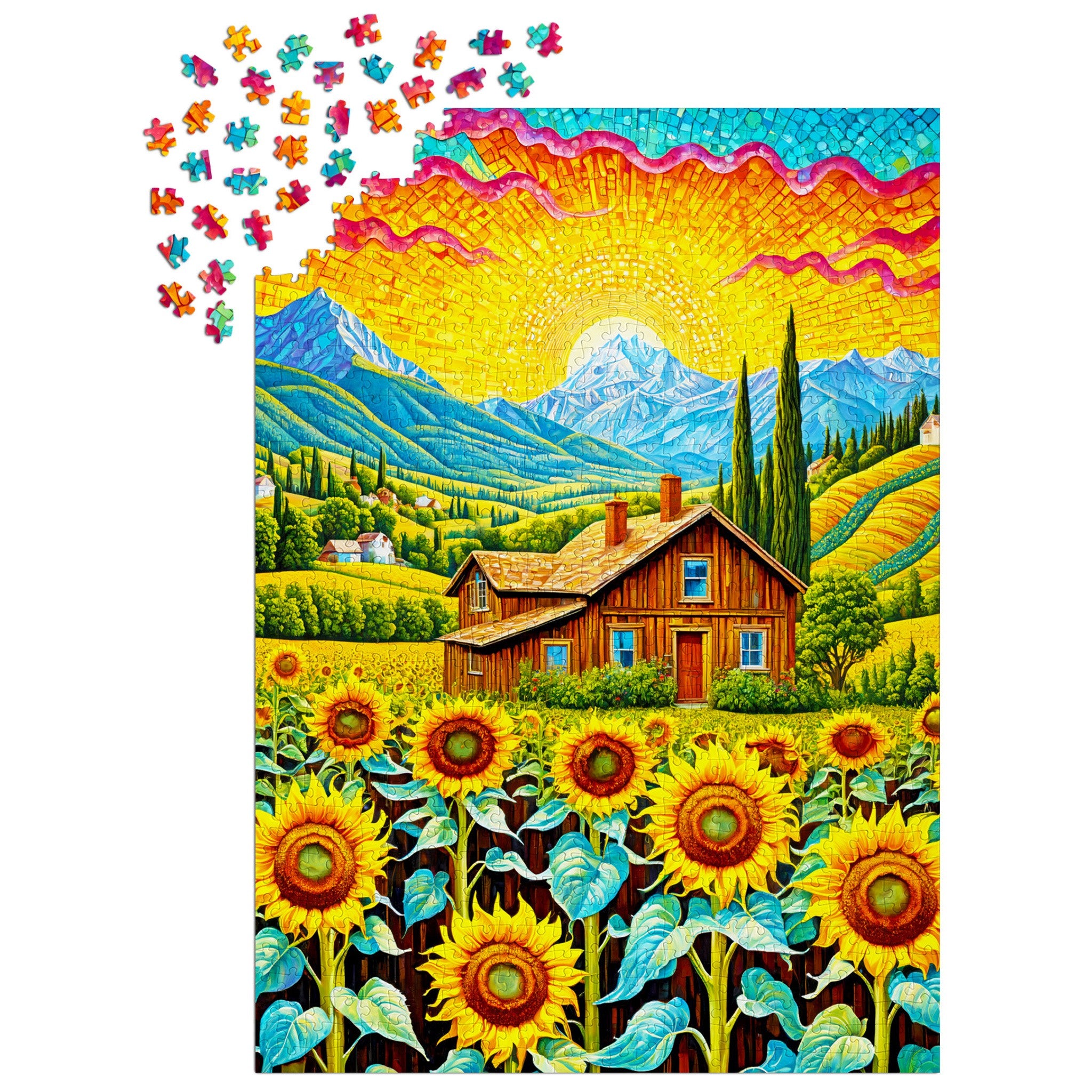 Sunflower House 1000 Piece Puzzle - Online Only