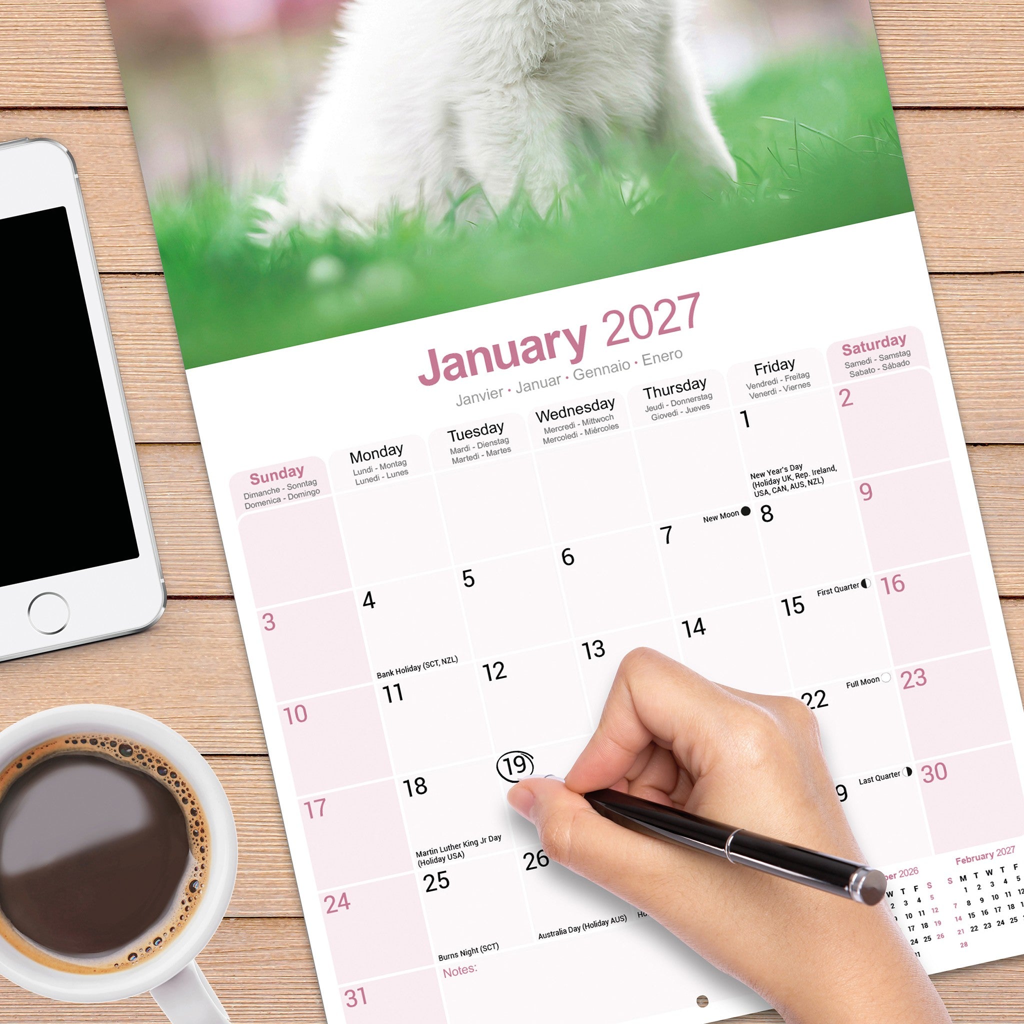 White Shepherd 2027 Wall Calendar - Online Only