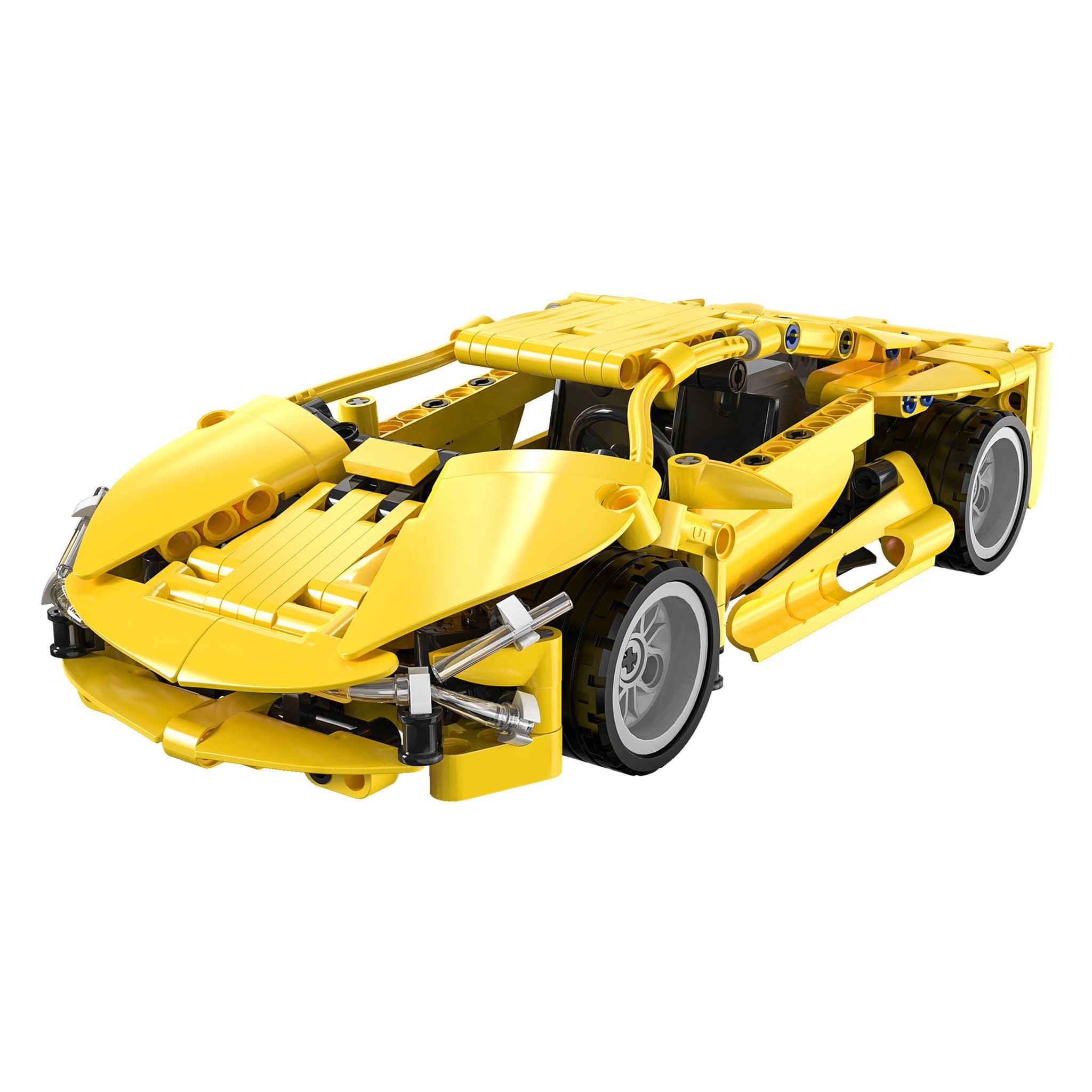Yellow 1:18 Racing Car 357 Pieces with Pull Back Action