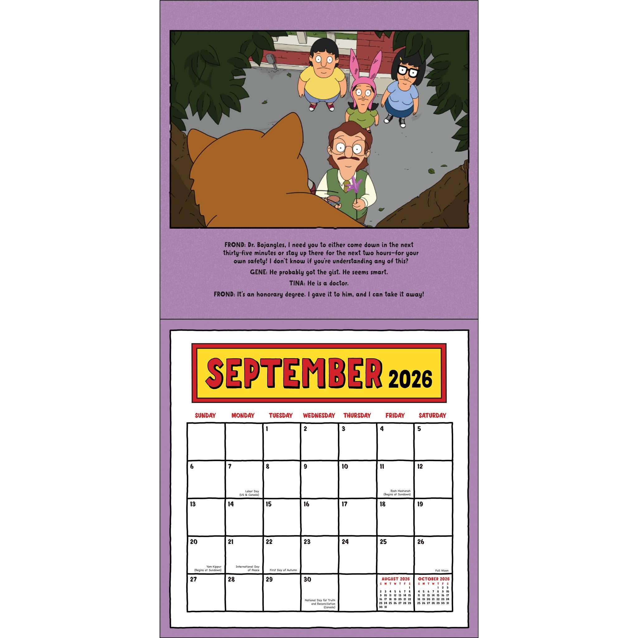 Bob's Burgers 2026 Wall Calendar
