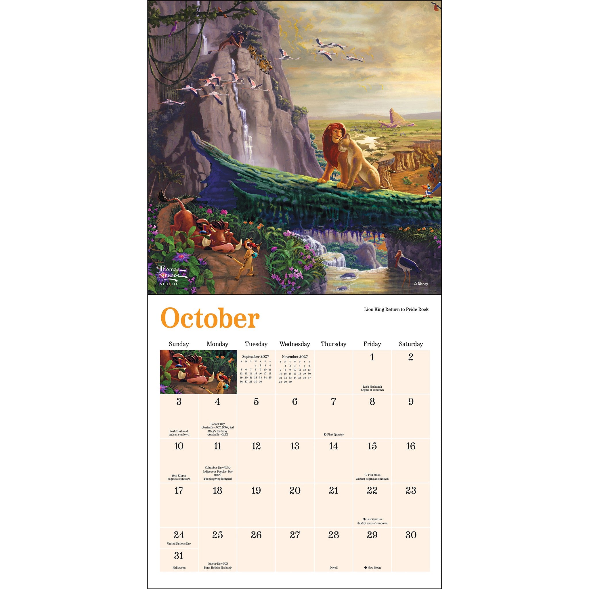 Thomas Kinkade Disney Dreams Collection 2027 Mini Calendar