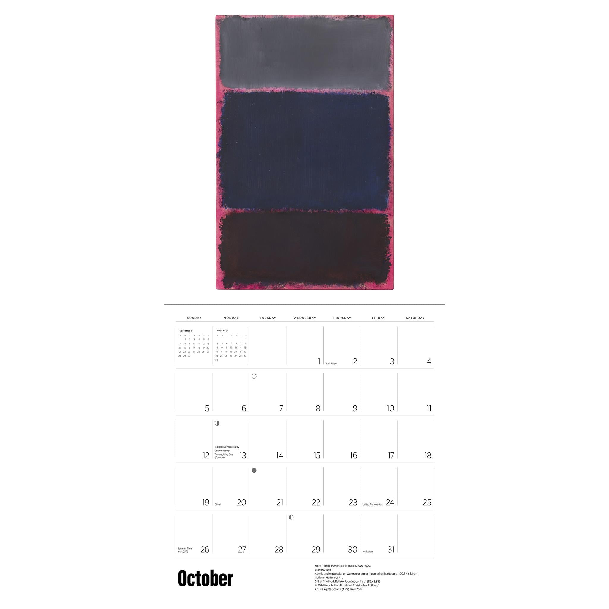 Rothko Wall 2025 Calendar