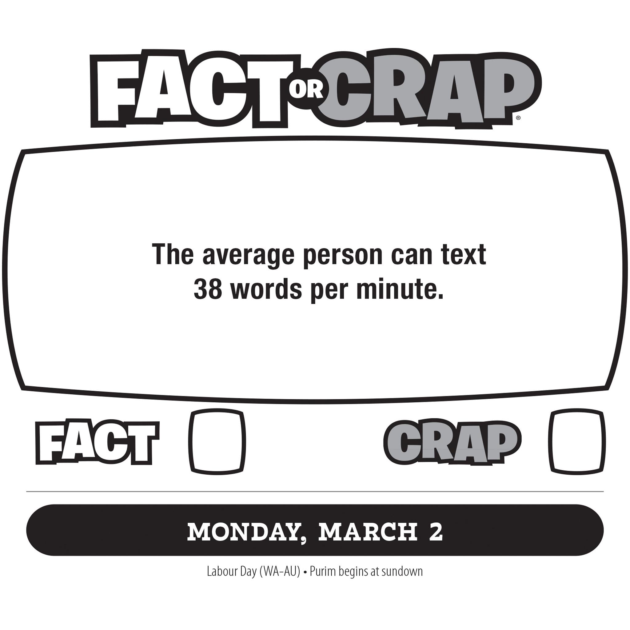 Fact Or Crap 2026 Box Calendar