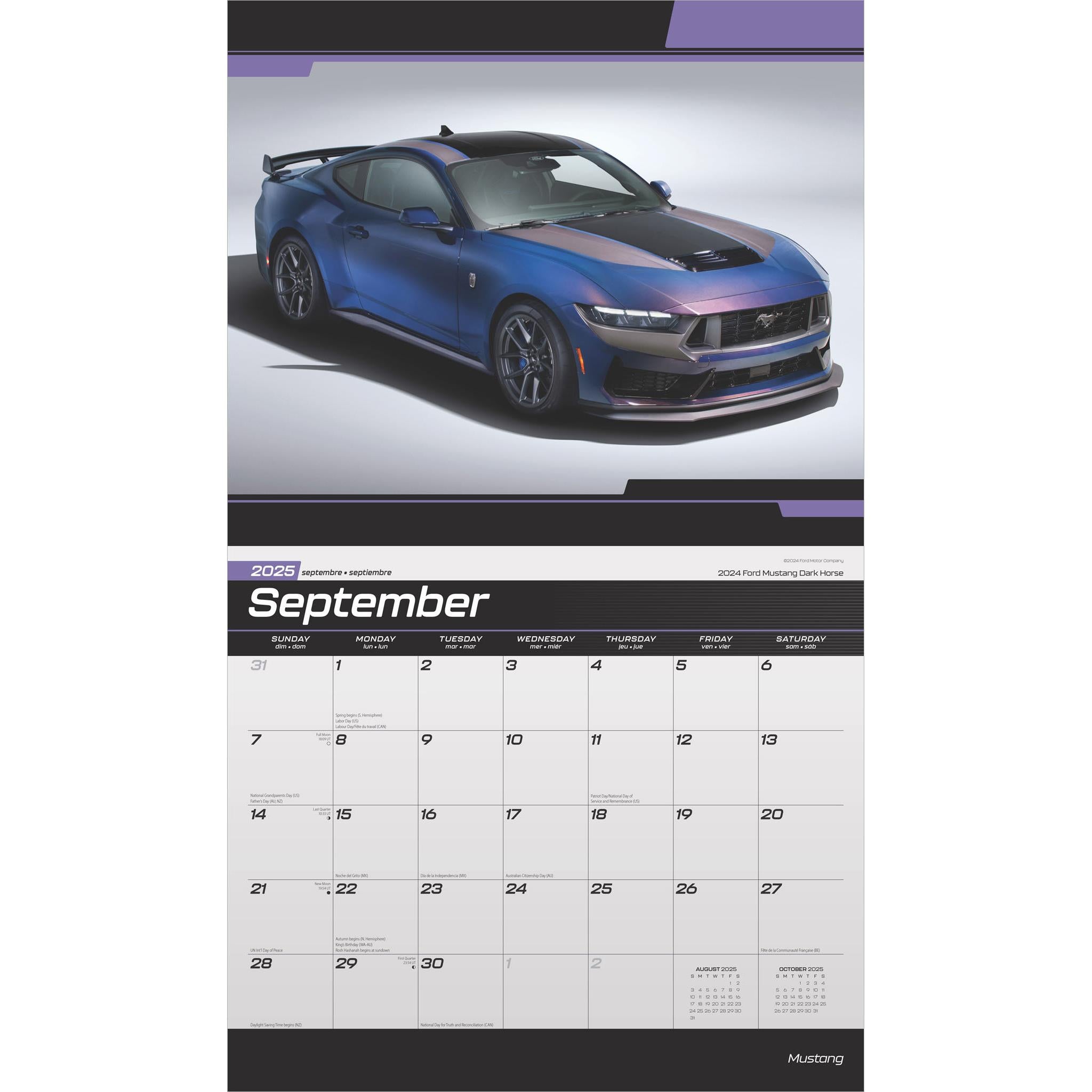 Mustang Deluxe Wall 2025 Calendar