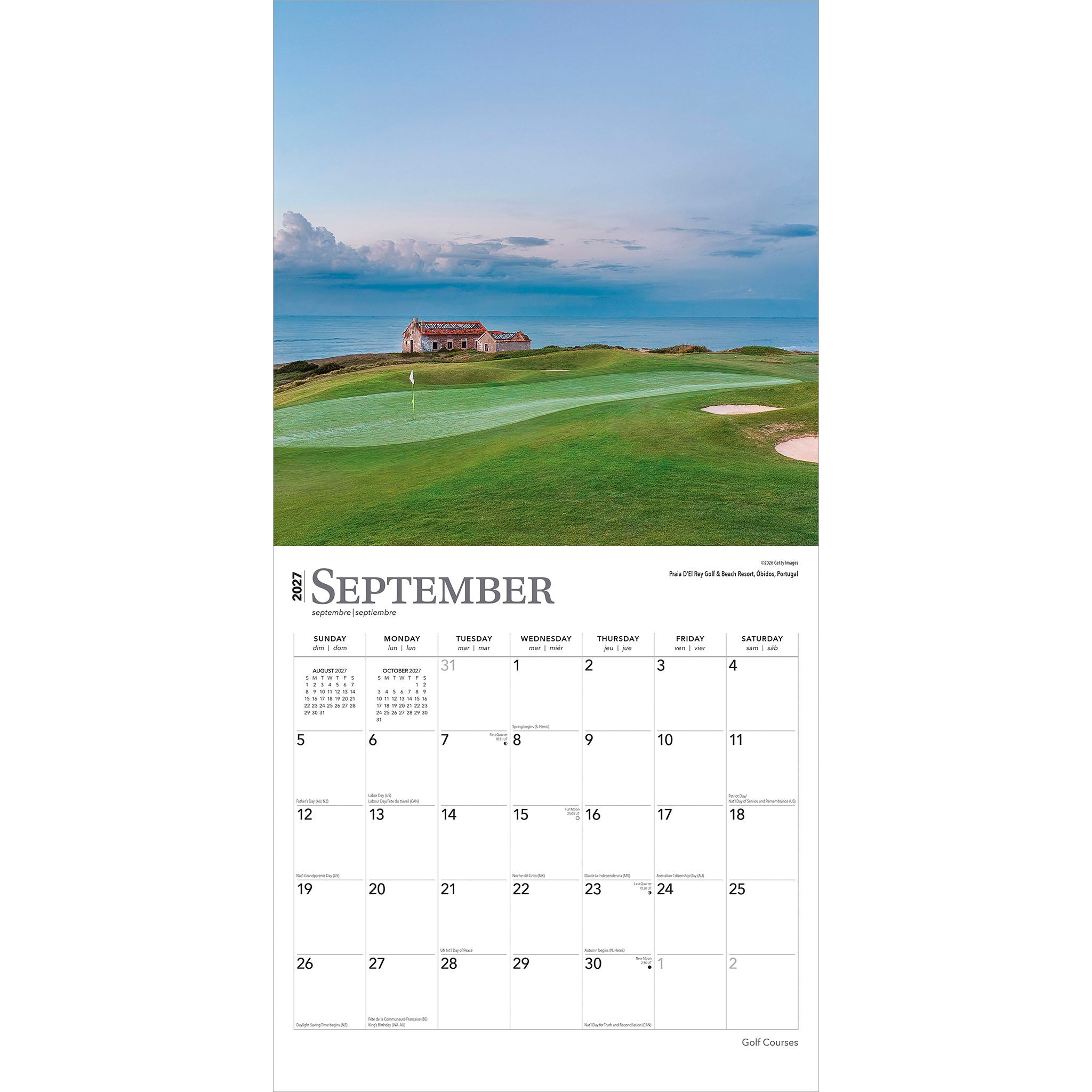 Golf Courses 2027 Wall Calendar