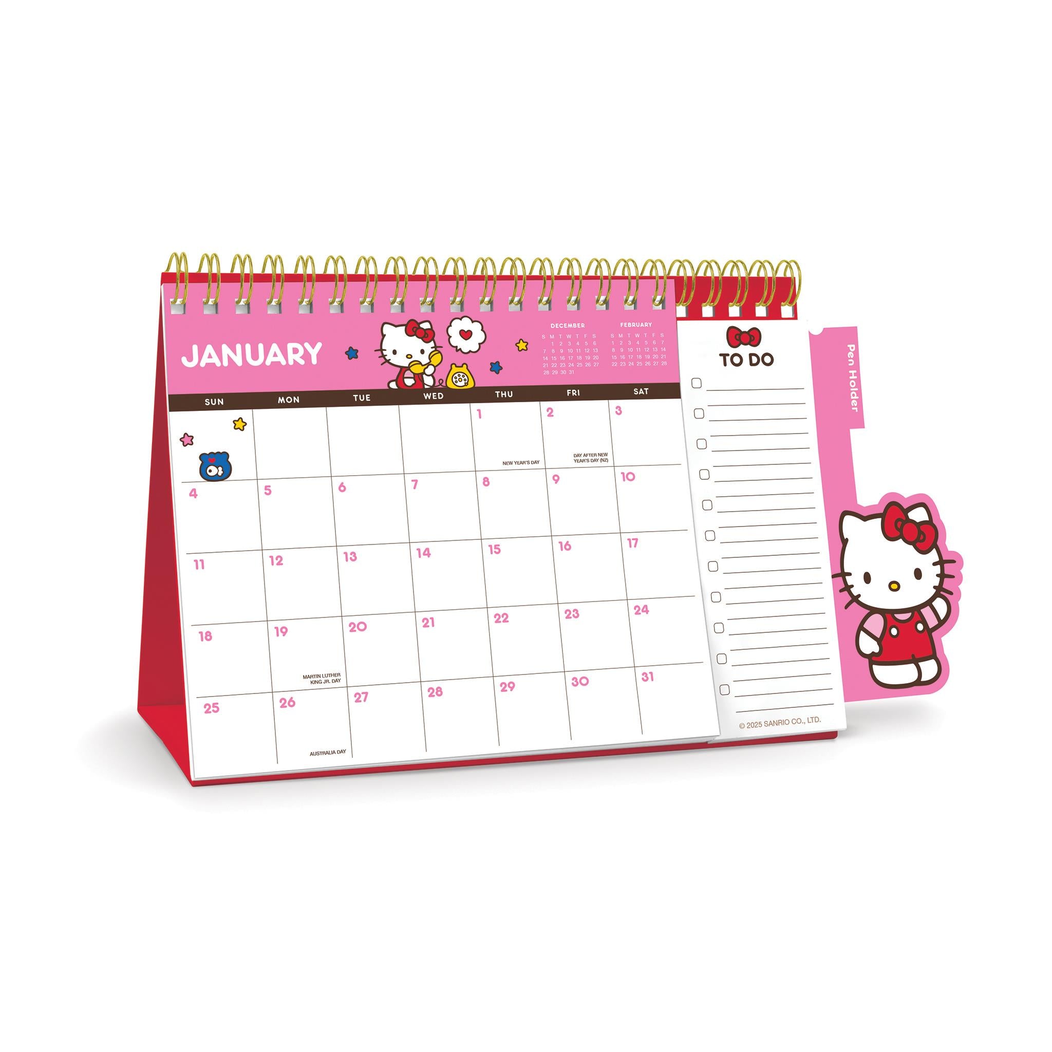 Hello Kitty Playful Pink 2026 Easel Calendar - Online Only