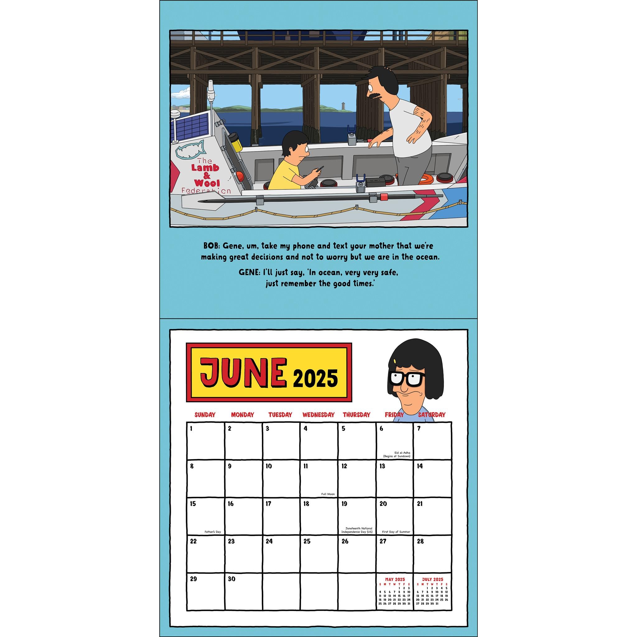 Bobs Burgers Wall 2025 Calendar