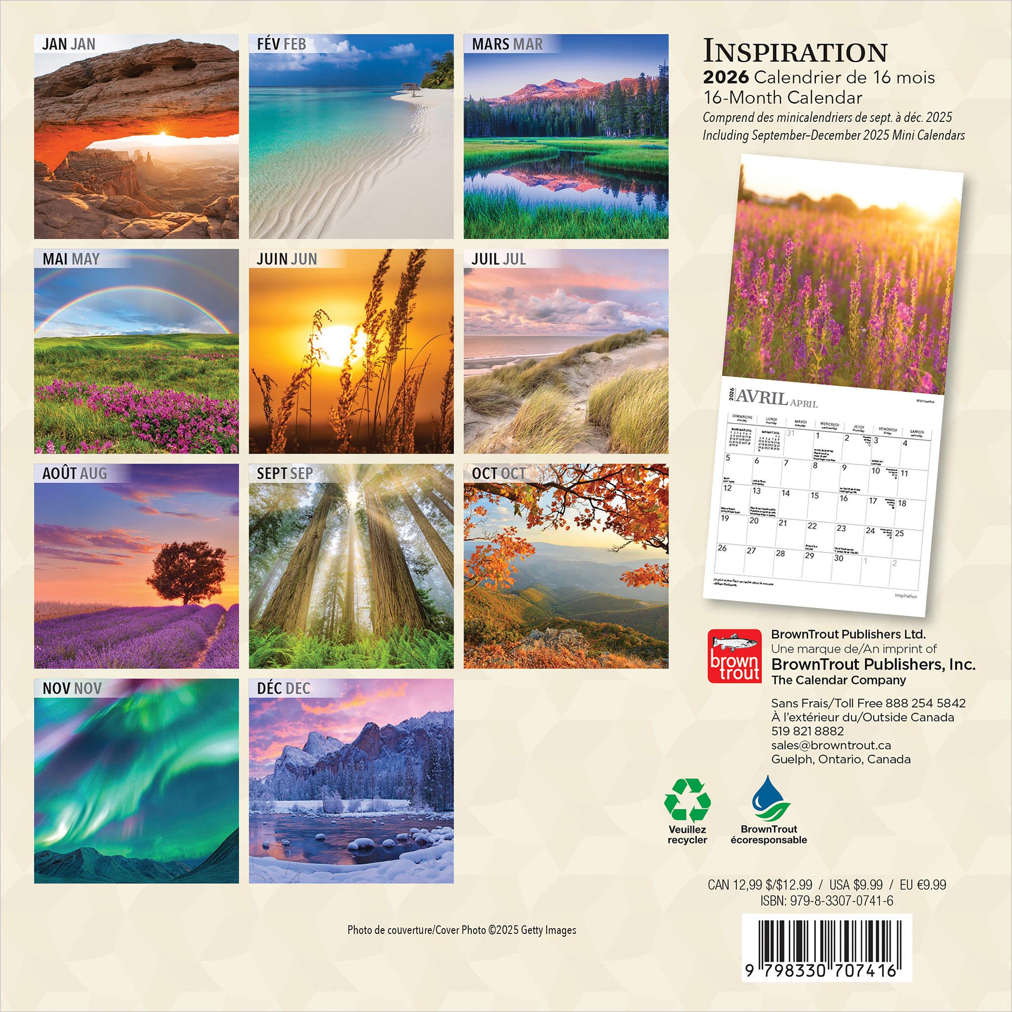 Inspiration 2026 Mini Calendar (French)
